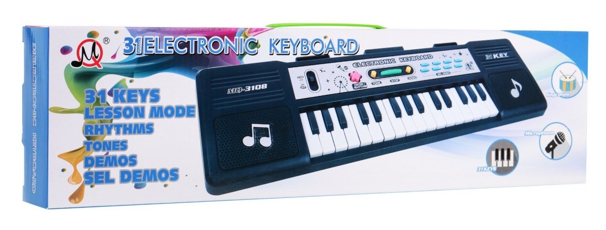 Musikalisk Toy Keyboard med mikrofon för barn, USB-ström, 8 rytmer