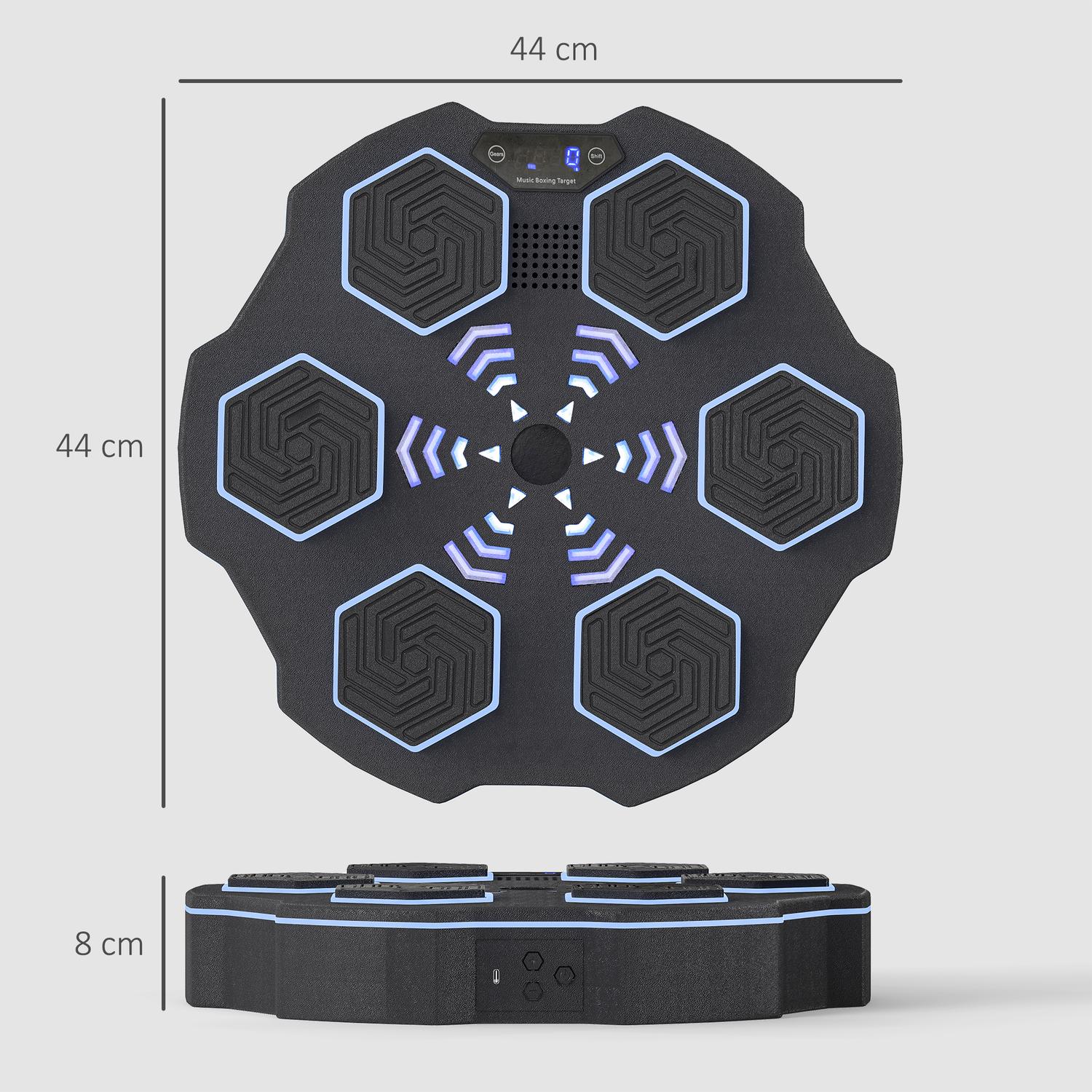 Musikdosa, Bluetooth-högtalare, väggmonterbar, 9 hastigheter och lägen, LED-lampor, svart