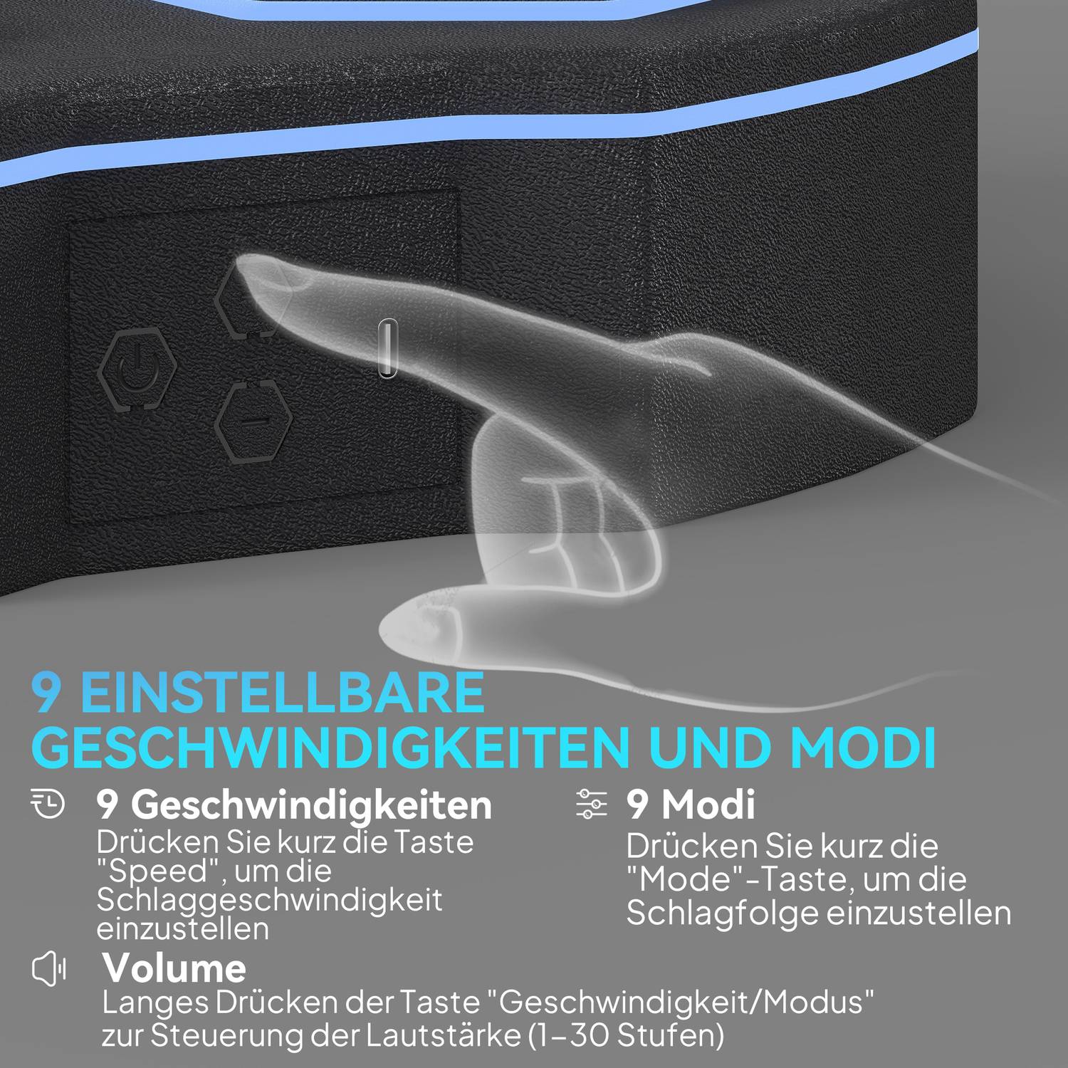 Musikdosa, Bluetooth-högtalare, väggmonterbar, 9 hastigheter och lägen, LED-lampor, svart