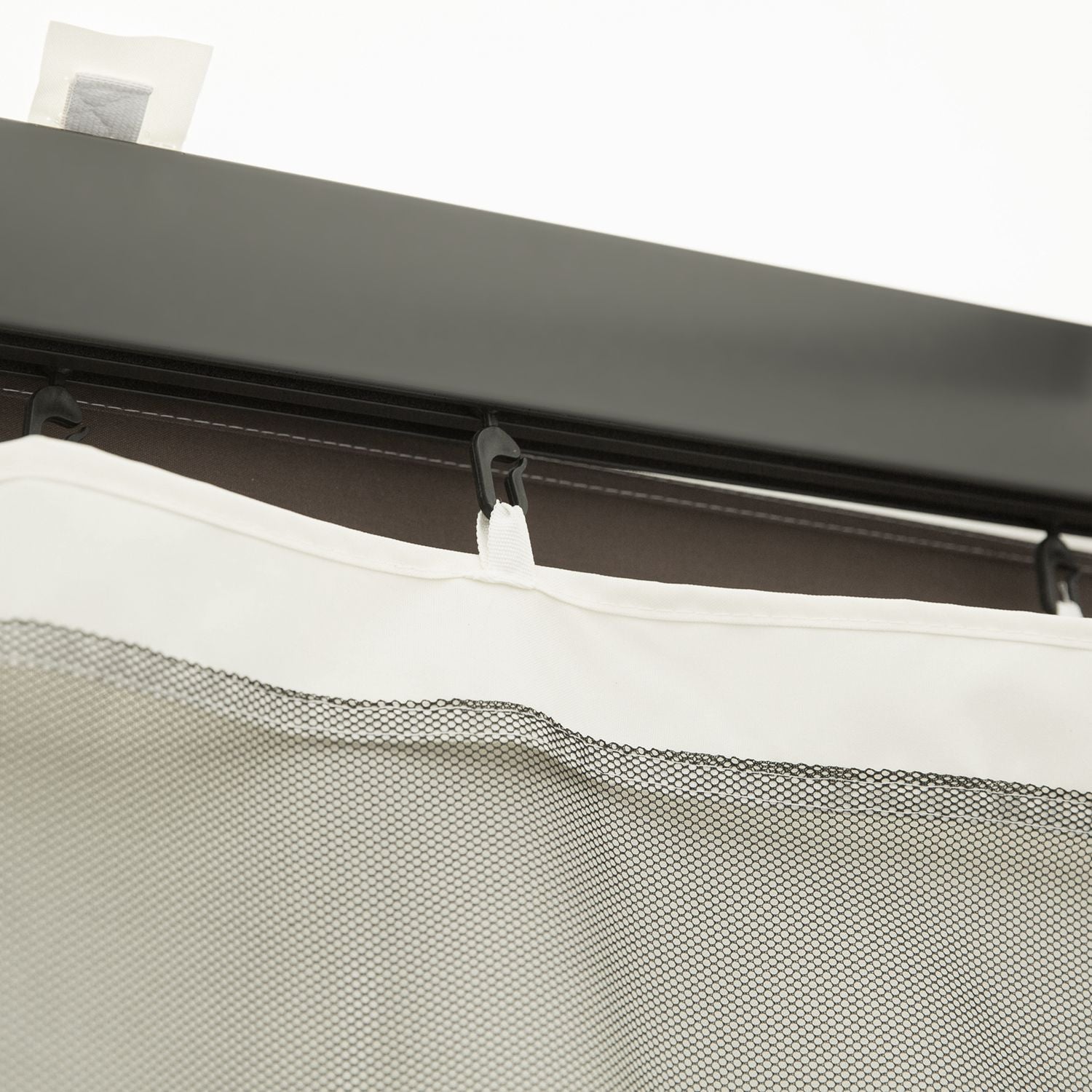 Myggnät för 3x4 Gazebo, 4 paneler, dragkedja, svart nylon