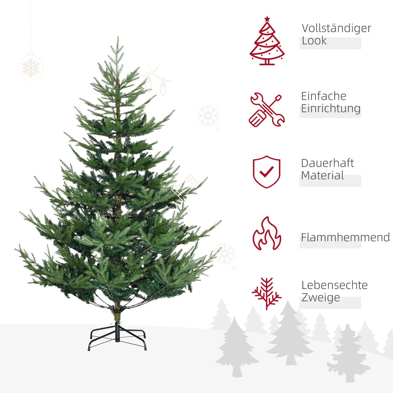 Nordisk tallkonstgjord julgran, 180 cm, grön
