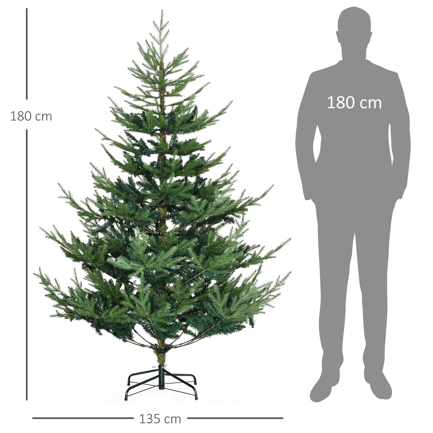 Nordisk tallkonstgjord julgran, 180 cm, grön