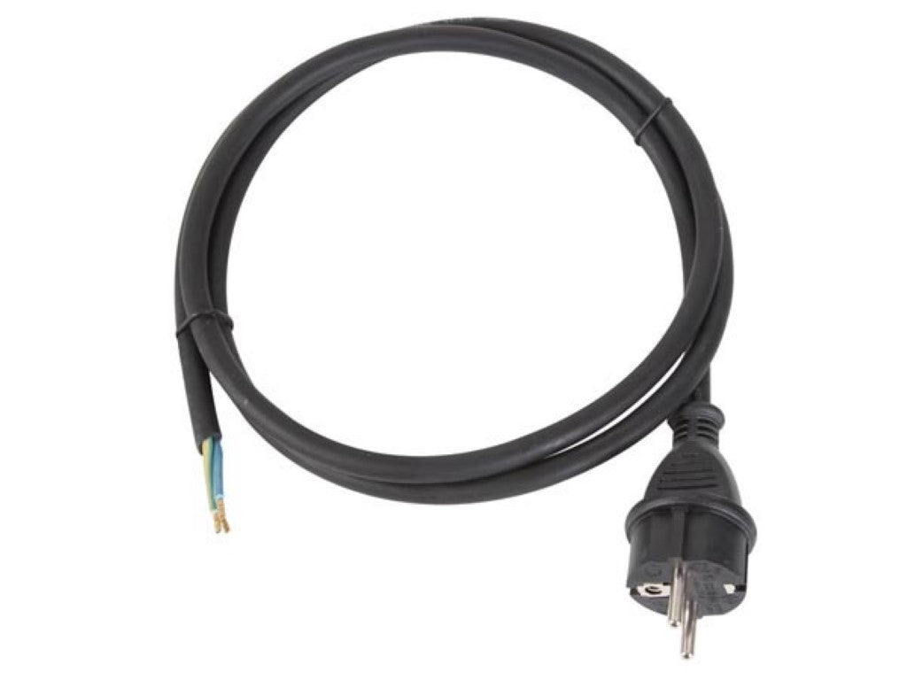 Nätsladd - Gummi - 1,5 M - 3G1,5 - Cee 7/7 Plug To Open End