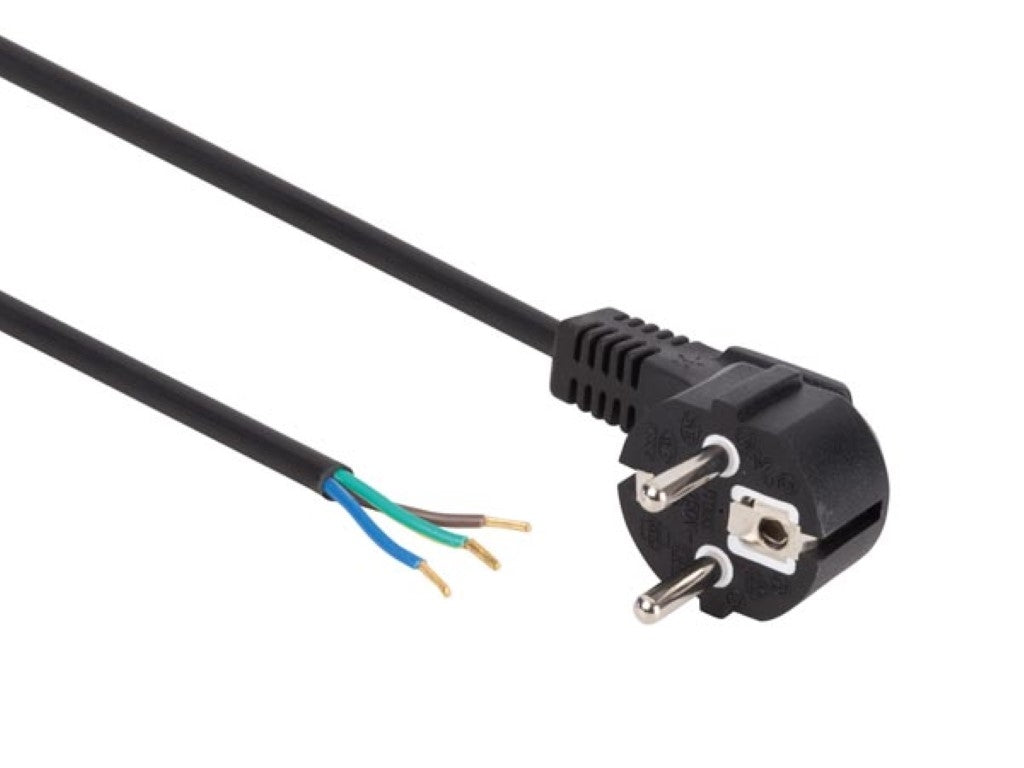 Nätsladd Svart Cee 7/7 90 + Kablar Slutar L=3 M H05Vv-F 3G0,75 Mm²