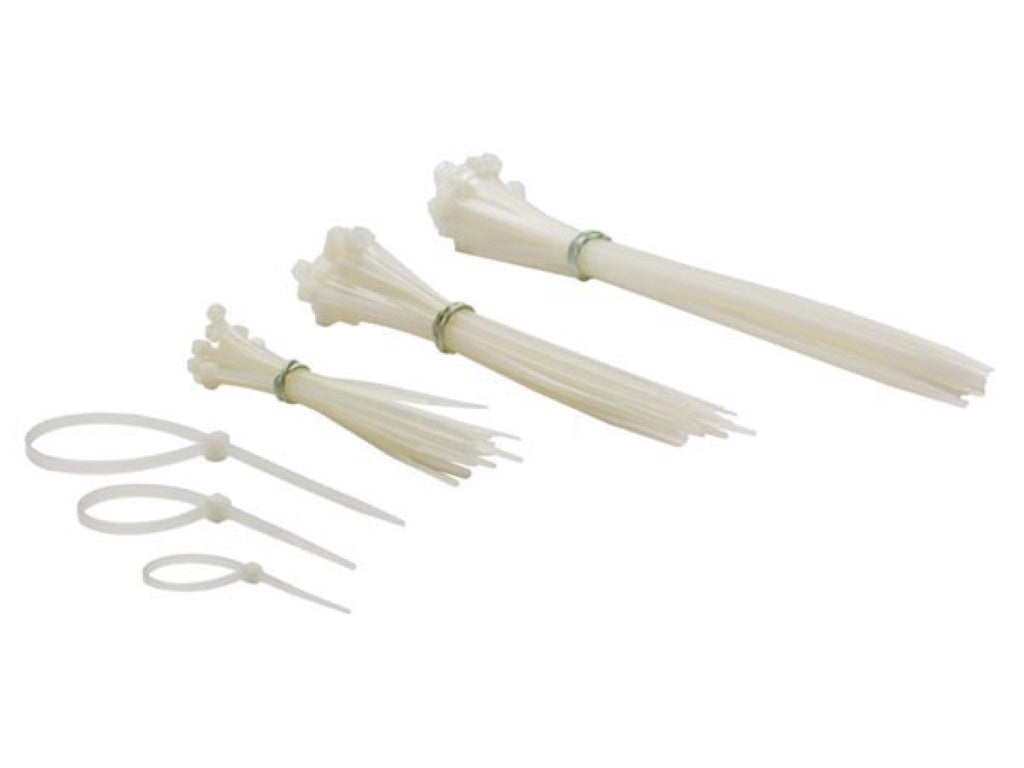 Nylonbuntbandset - flera storlekar - vit (75 st)