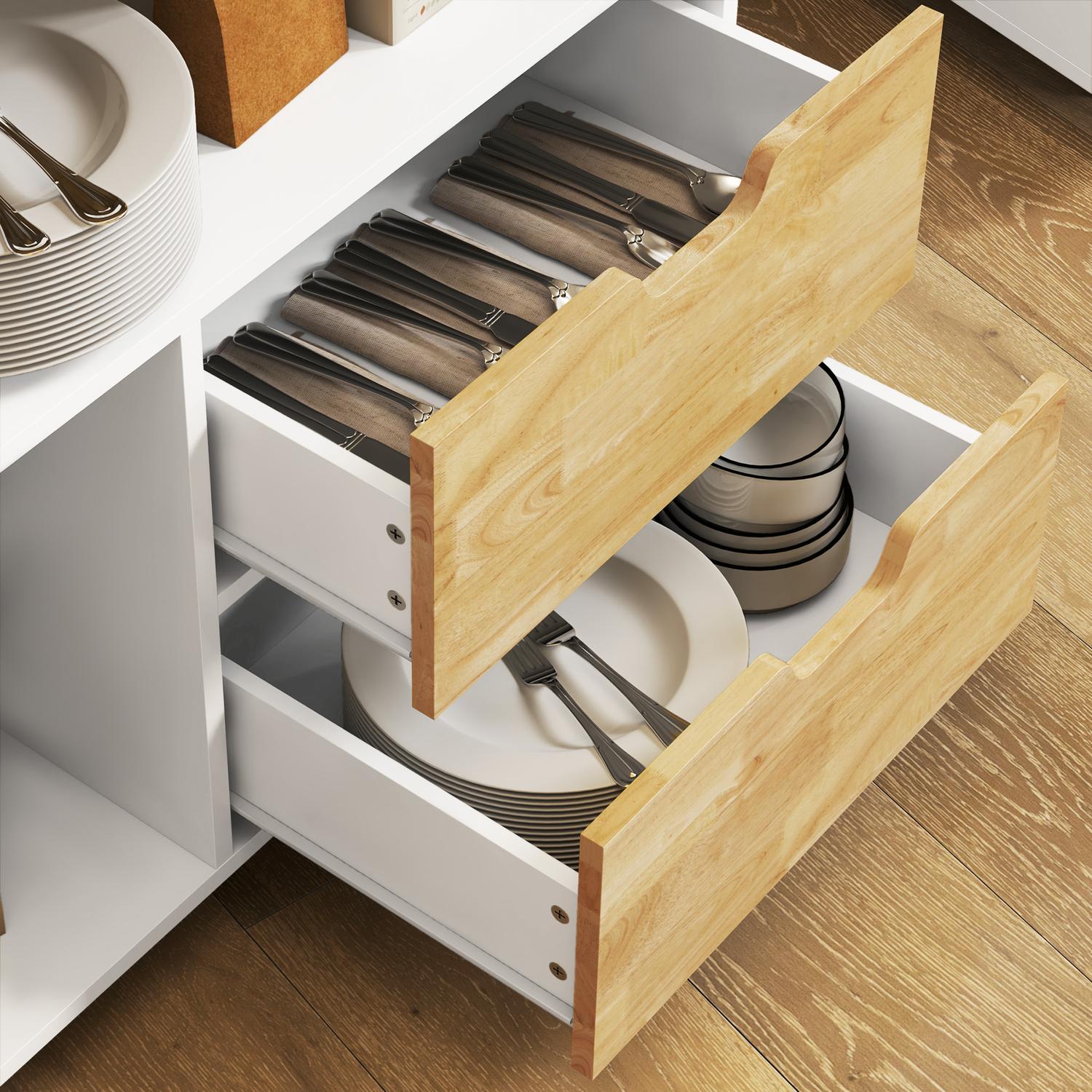 Oak Kitchen Island Trolley – Bänkskiva, lådor, mjukstängande dörr