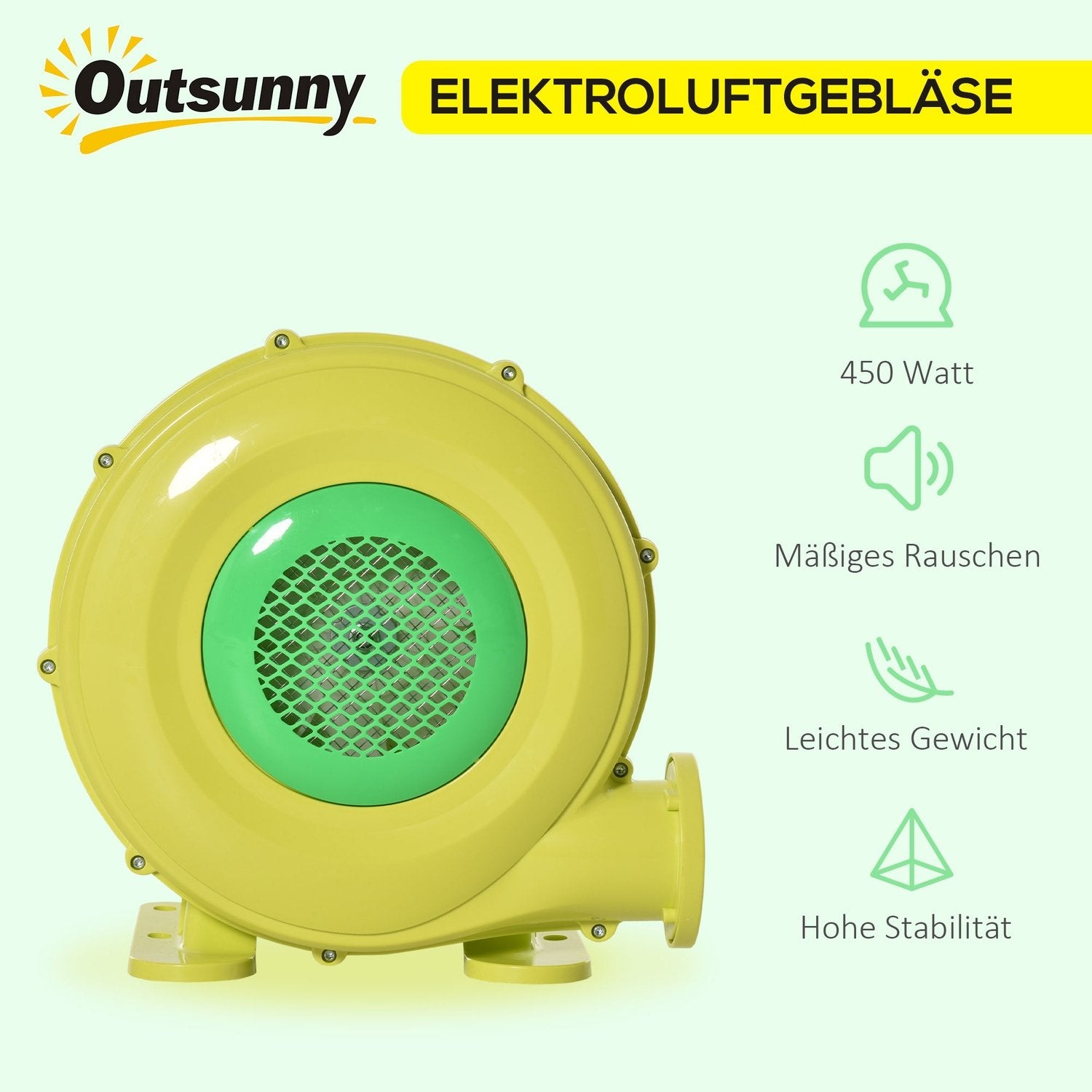 450W Elektrisk Luftpump Bouncy Castle Blåsare Pump Fläkthandtag Kontinuerlig Fläkt Uppblåsbara Leksaker Abs