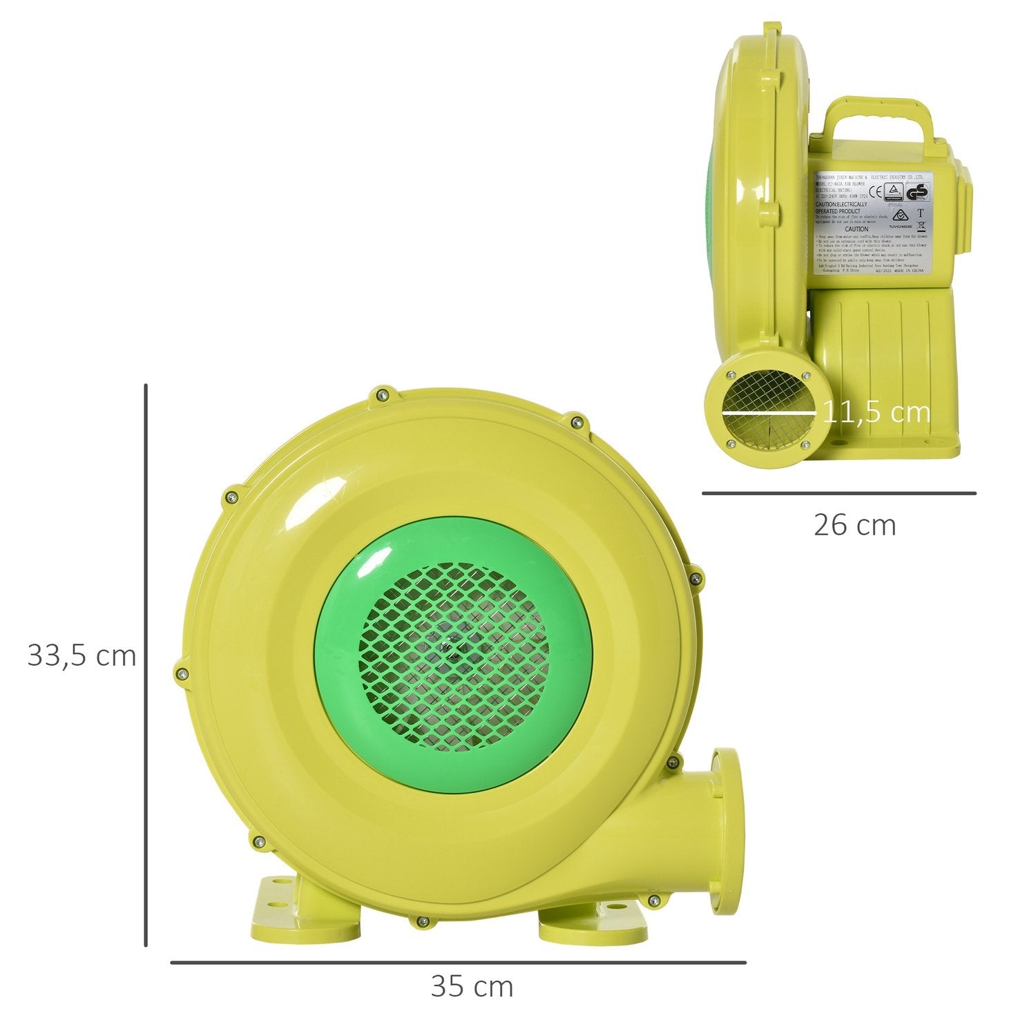 450W Elektrisk Luftpump Bouncy Castle Blåsare Pump Fläkthandtag Kontinuerlig Fläkt Uppblåsbara Leksaker Abs