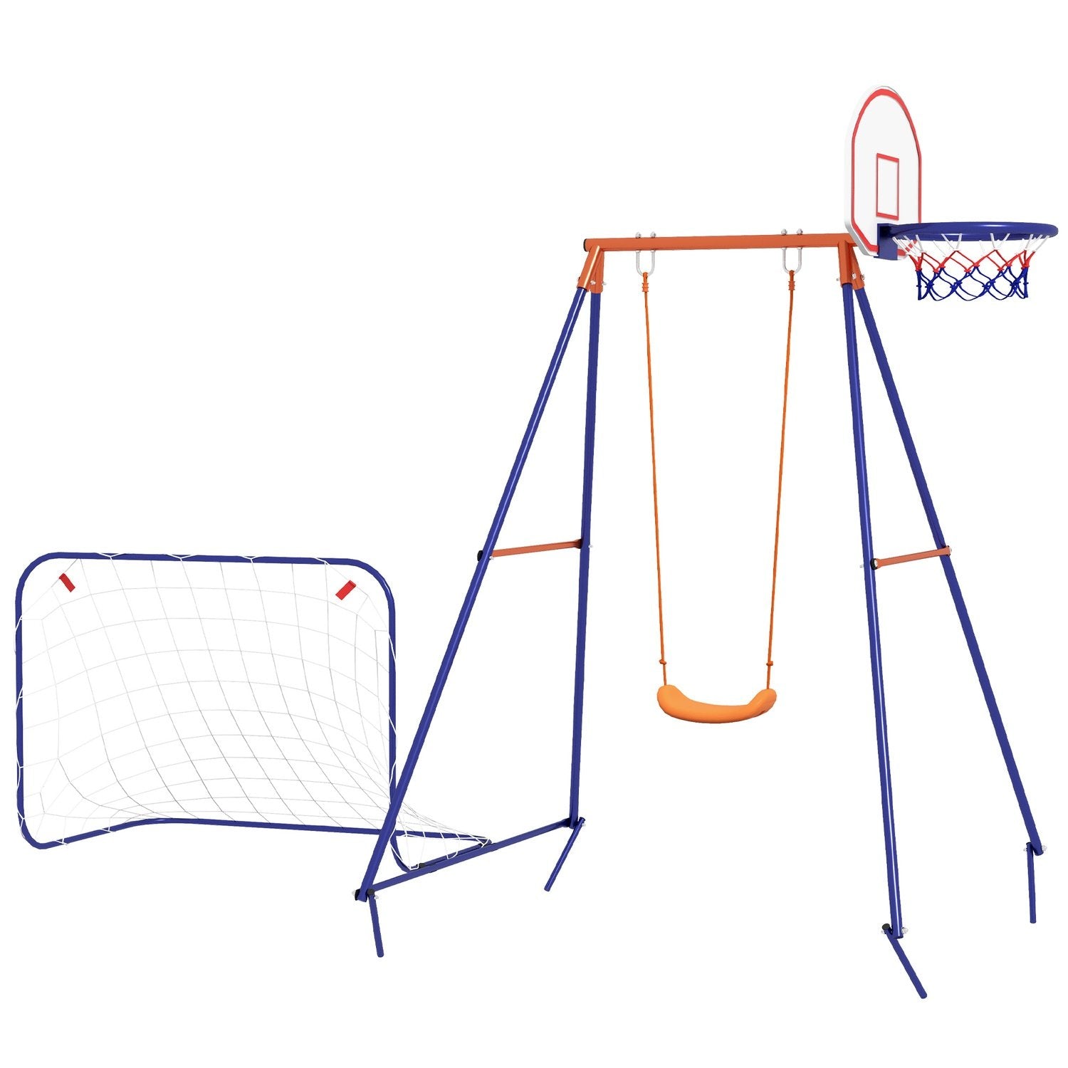 Baby Swing Fotball Mål Basketball Hoop 3-8 år Stål Mørkeblå