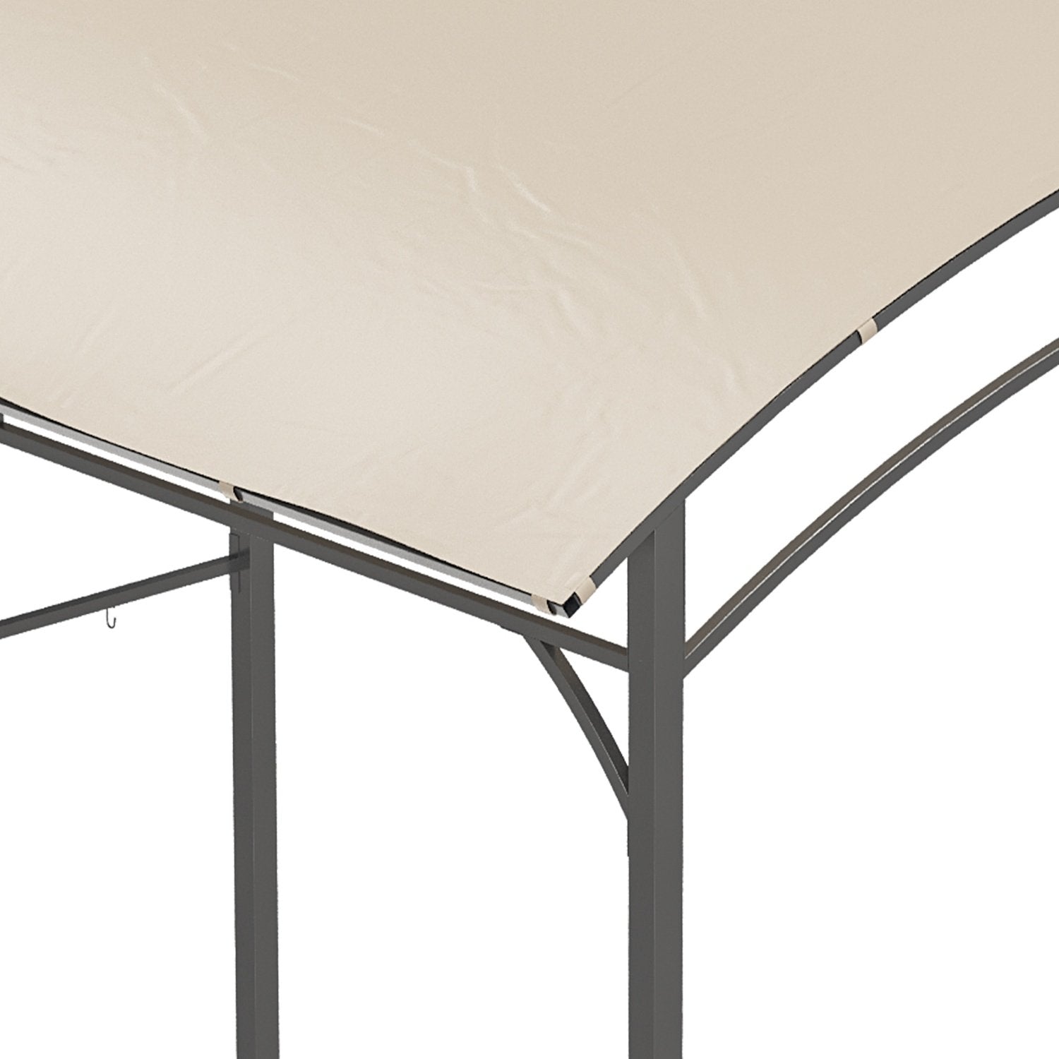 Barbecue Gazebo, Grillkapell, Regnskydd Med Uv-Beständig, Trädgårdslusthus Med Krokar, Stålstomme, Polyester, Beige, 215 X 150 X 220 Cm