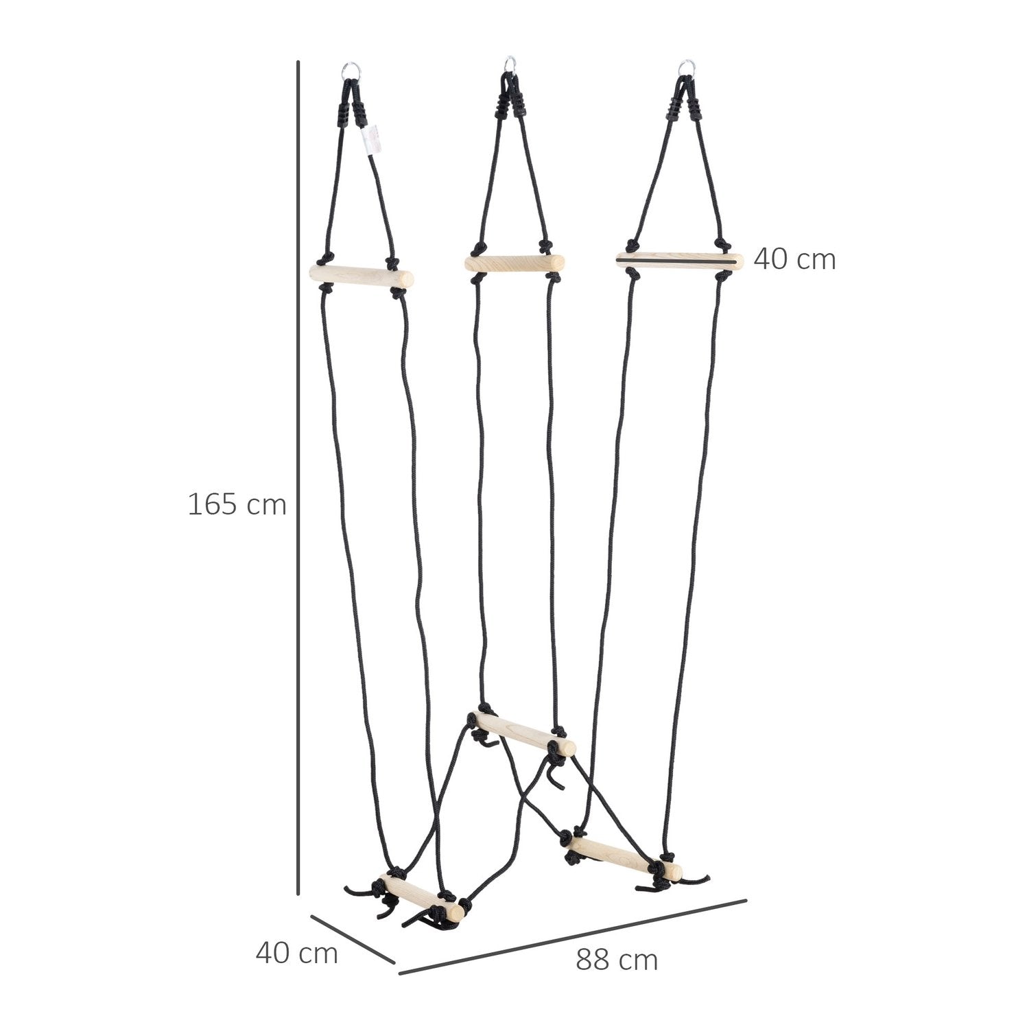 Barnetaustige Taubro Hengende trestige i 3-14 år 1,65 M Lastekapasitet Opptil 100 Kg Naturlig 88 X 40 X 165 Cm