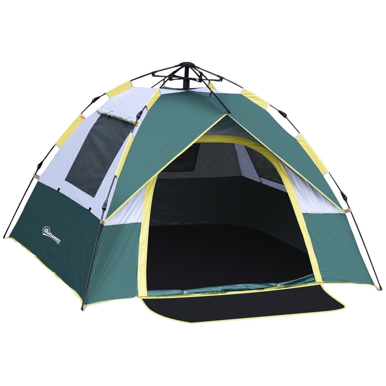 Dome Tält 3 Person Polyester Grön 205X195X135Cm Pinnar