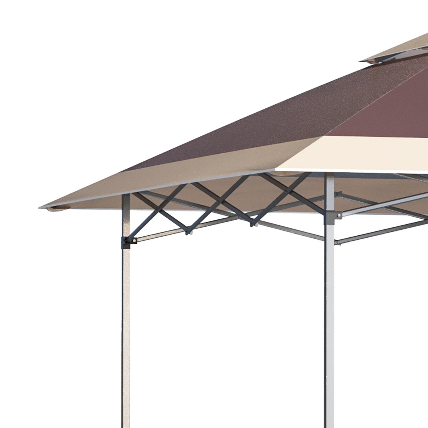 Sammenleggbart lysthus Pop Up telt Hage Gazebo Roll Bag Oxford Stoff 3,6 X 3,6 M Mørkebrun + Khaki