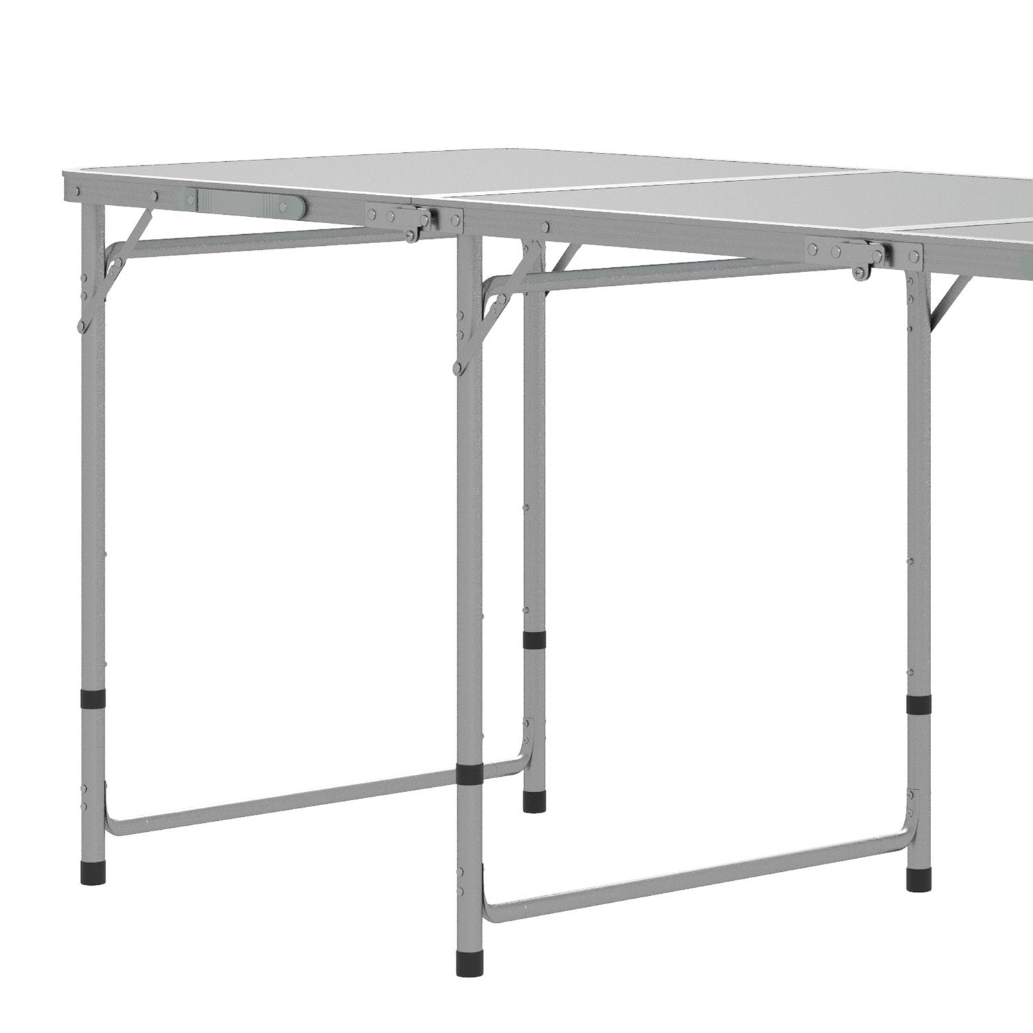 Campingbordsset, Hopfällbart Campingbord Med 6 Stolar, Väderbeständig Campingsittset, För Picknick, Trädgård, Aluminium, Grå