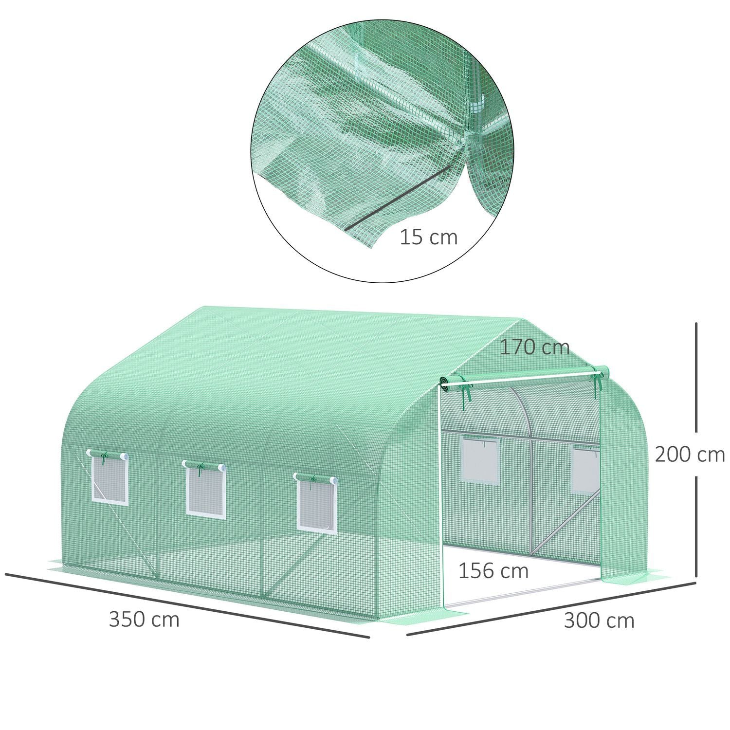 Film Drivhus Film Drivhus Drivhus Cold Frame Drivhus Tomat Hus Gavltak 350 × 300W × 200H Cm