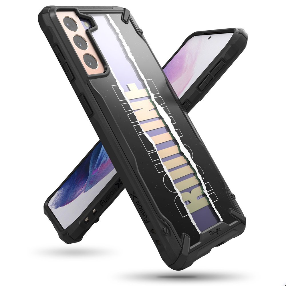 Pansarfodral med ram för Galaxy S21+ 5G Fusion X Design Routine svart