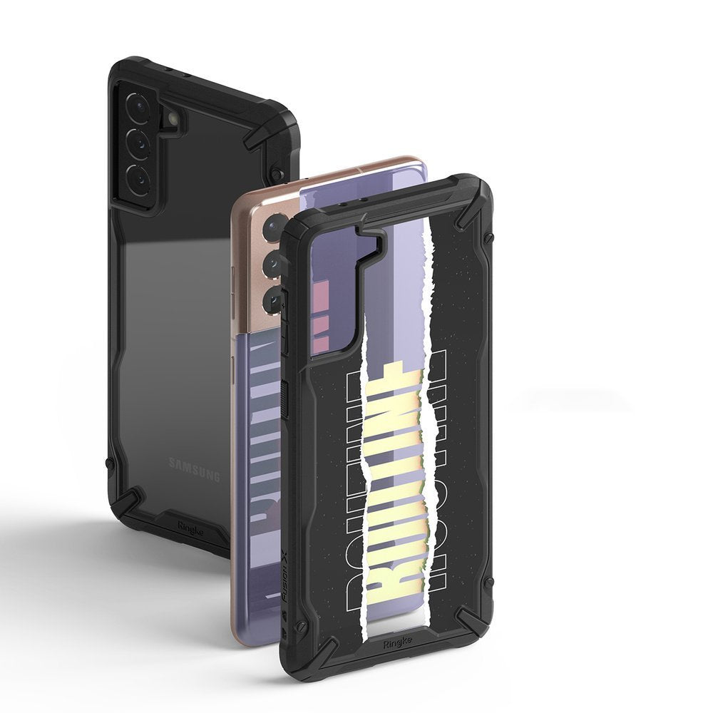 Pansarfodral med ram för Galaxy S21+ 5G Fusion X Design Routine svart