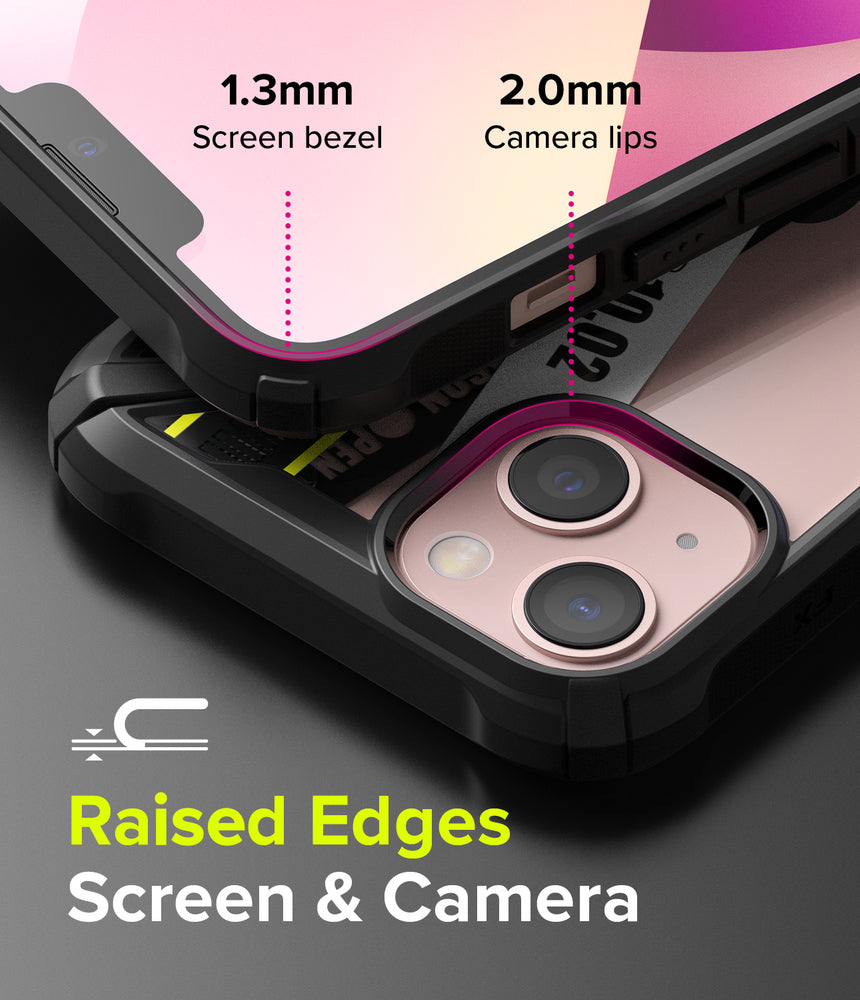 Pansarfodral med ram för iPhone 13 mini Fusion X Design Ticket band, svart