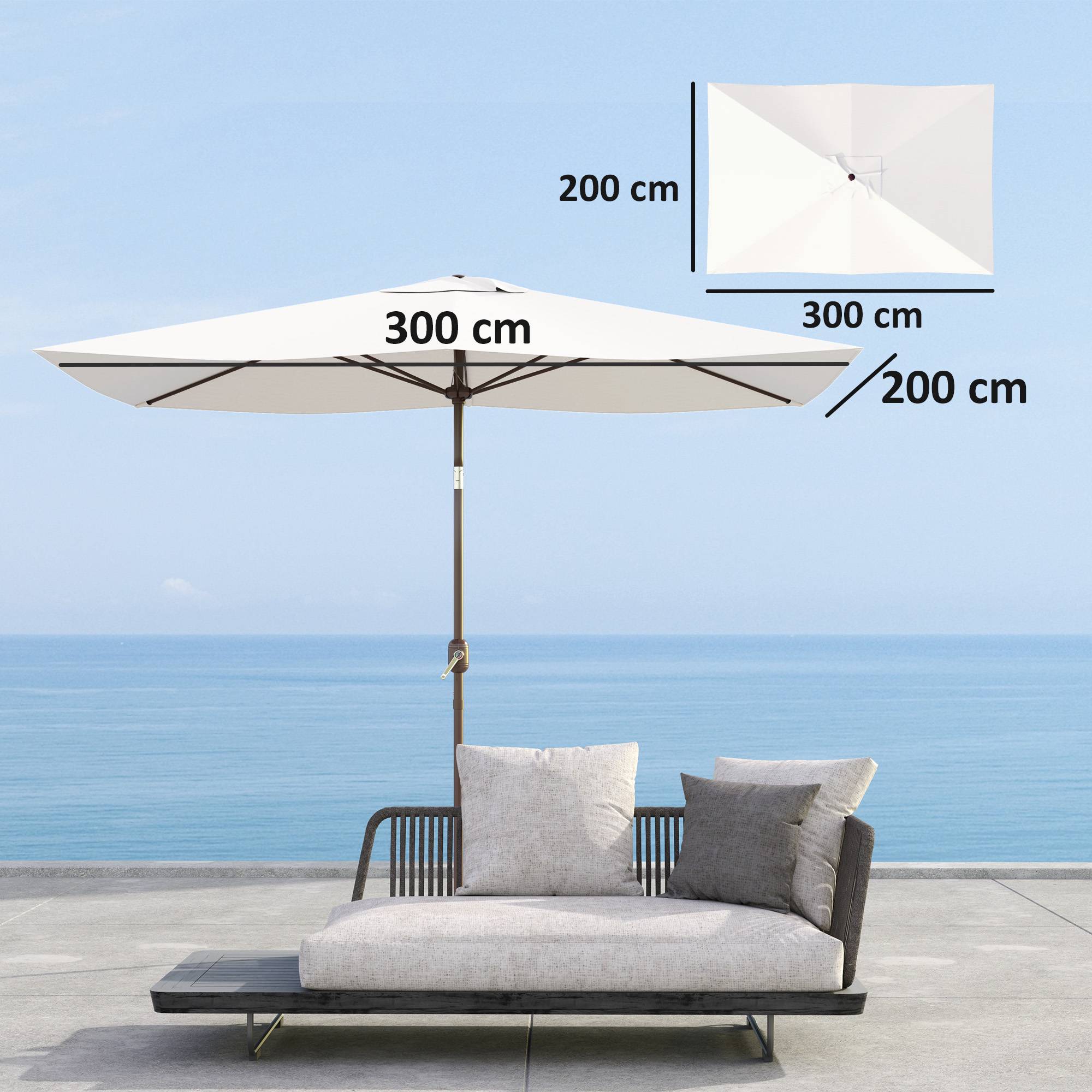 Paraplyskydd för 200x300 cm ramar, UV 50+, Beige