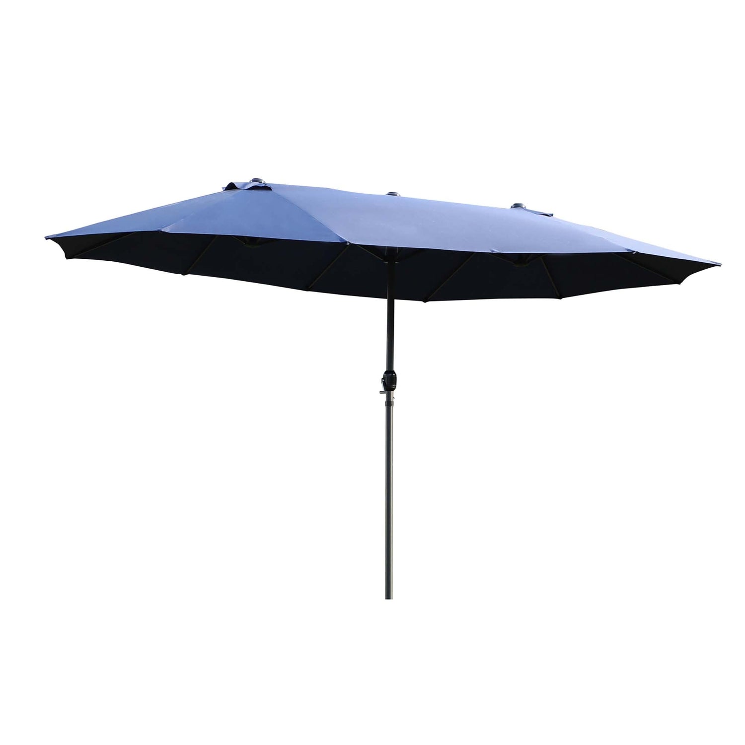 Blue Oval Garden Parasol – Dubbelt marknadsparaply med vev