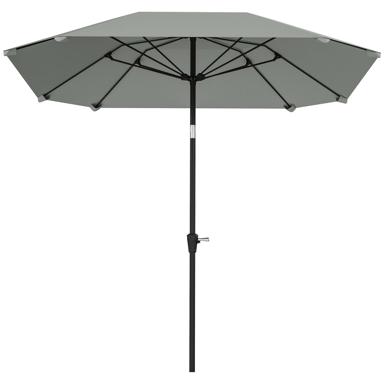Vindtät Octagonal Beach Parasoll Ø233 cm, Mörkgrå