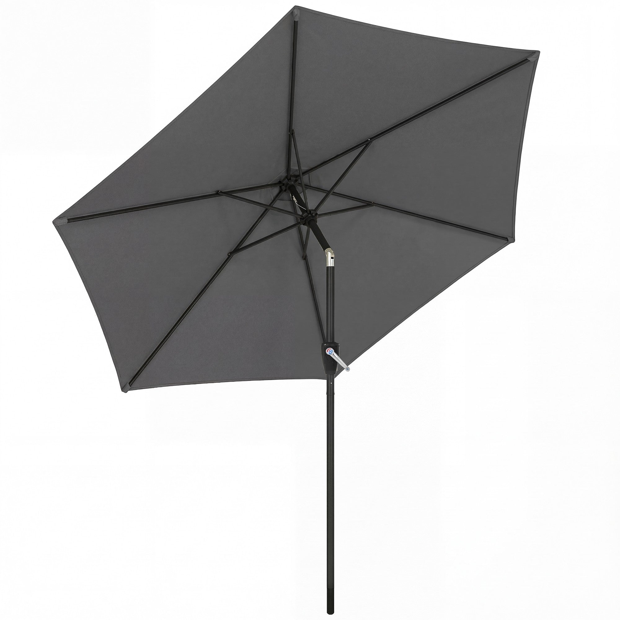 Parasoll, 270 cm, UV 50+ skydd, mörkgrå