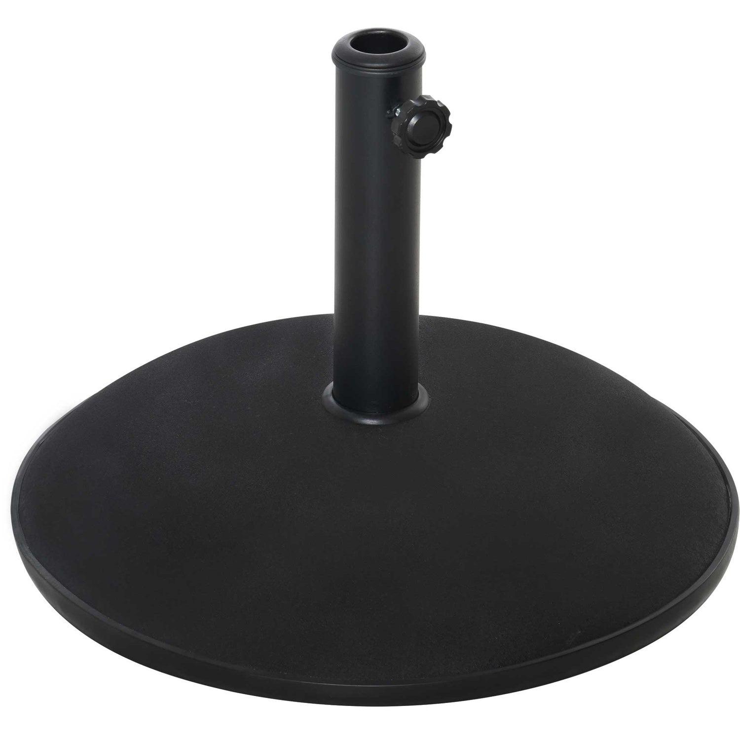 Parasollbas i svart stål och cement, 25 kg, ∅49 X 37 cm