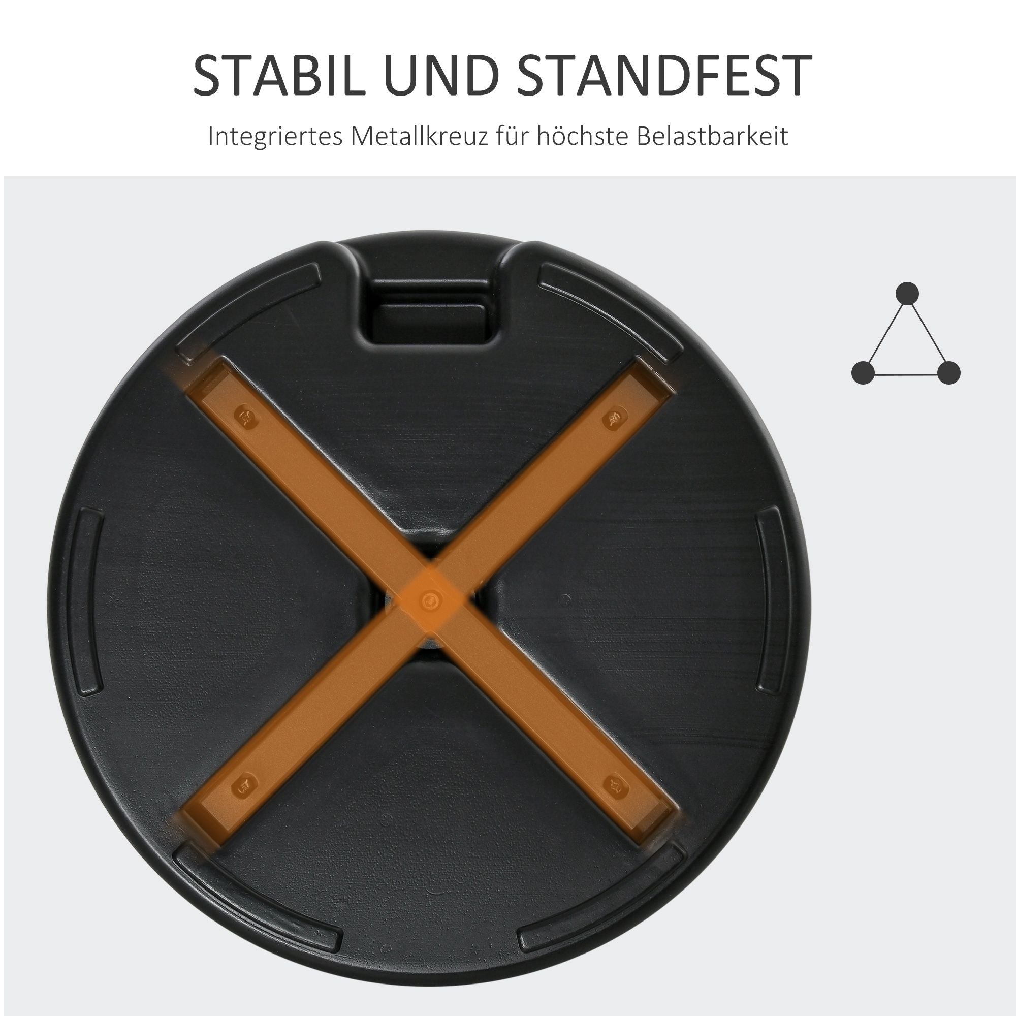 Parasollfot, HDPE, Passar 38/48 mm stänger, Svart