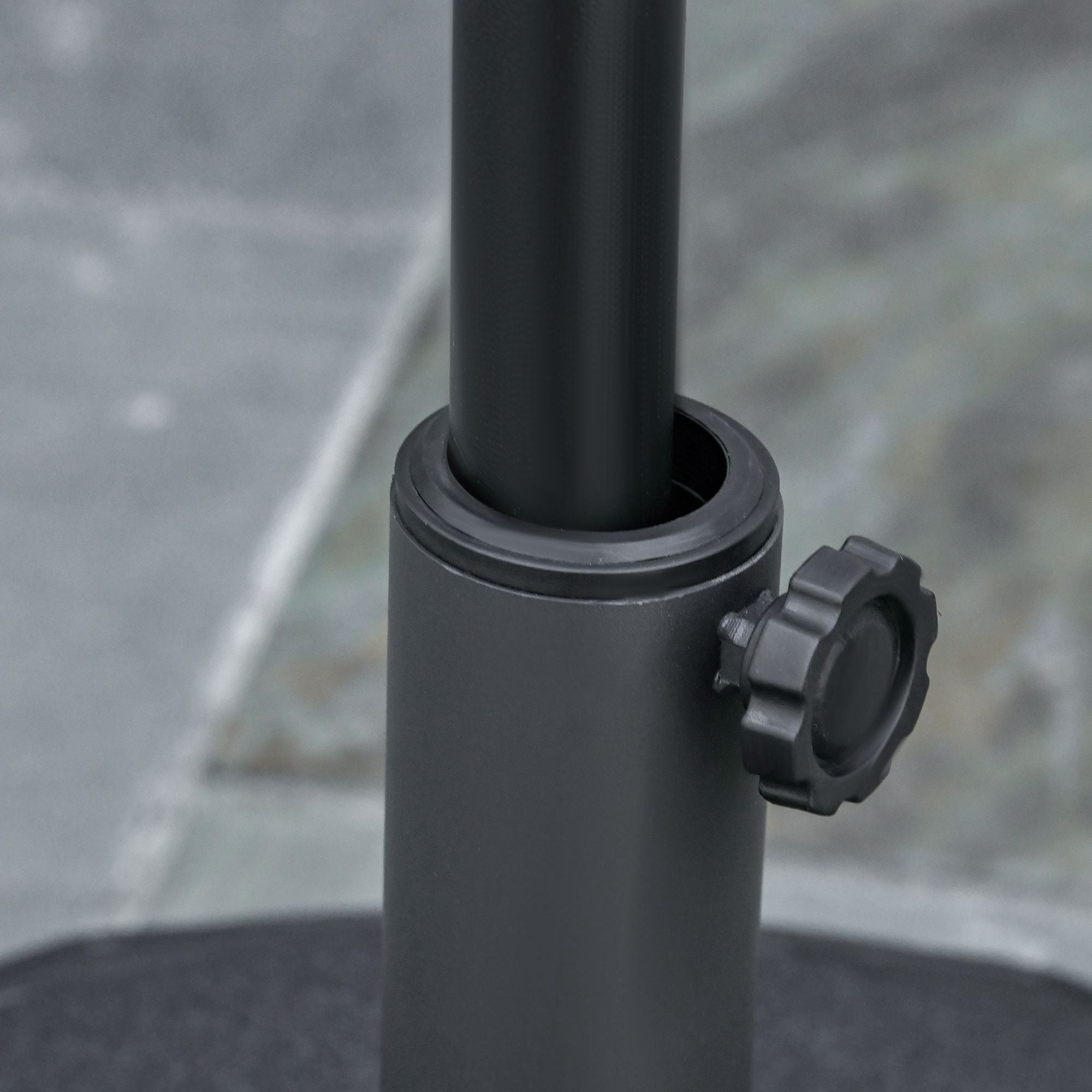 Parasollfot, HDPE, Passar 38/48 mm stänger, Svart