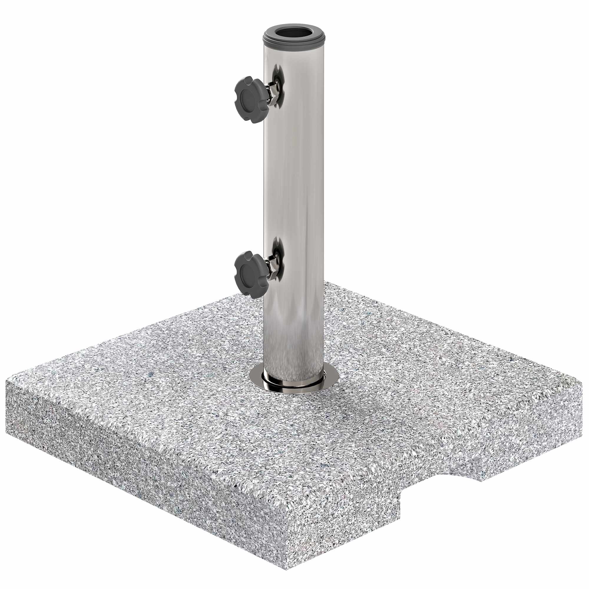 Parasollfot i granit 21 kg, fyrkantigt stativ för 32/38/48 mm