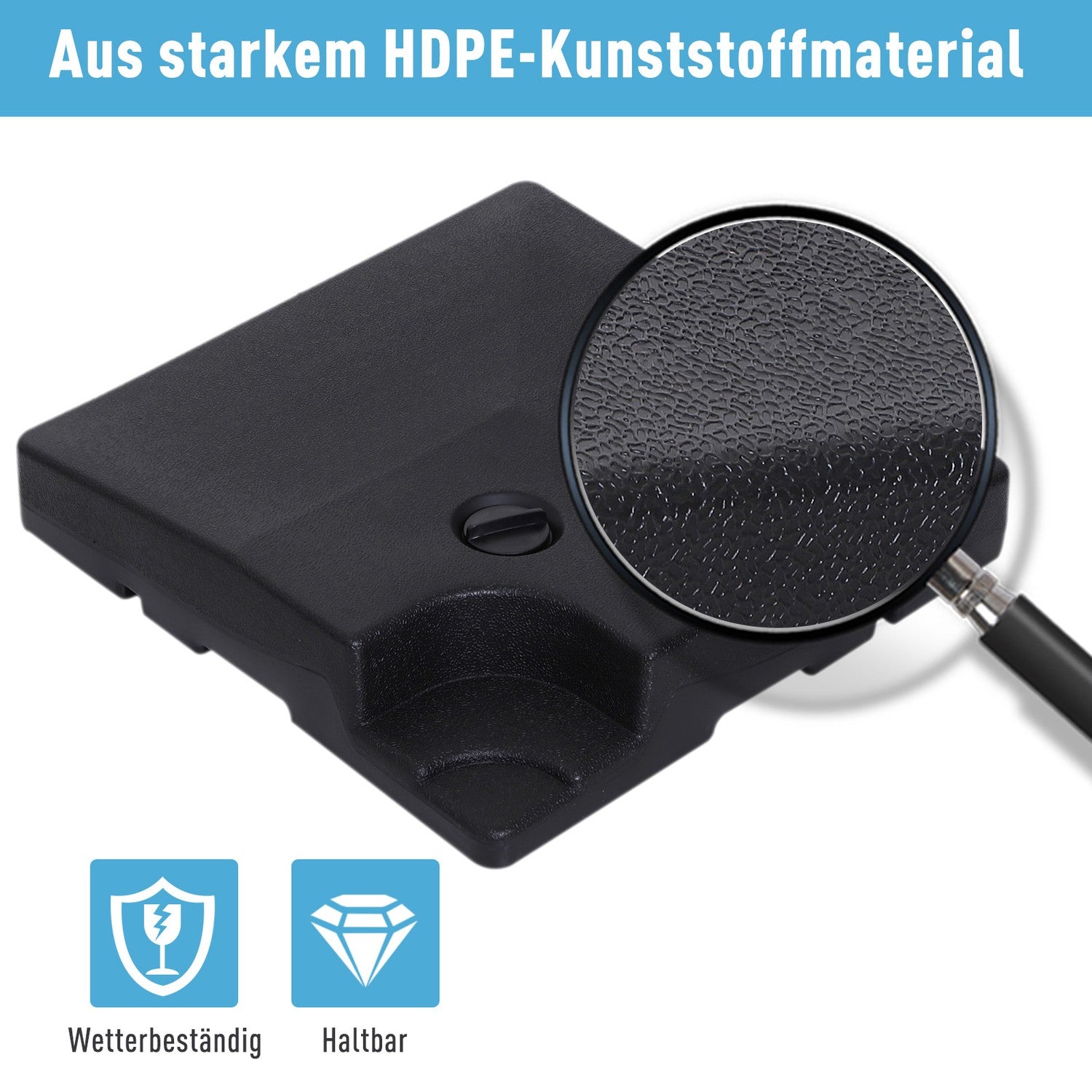 Parasollviktssats, fyllbar sand/vatten, 130 kg kapacitet