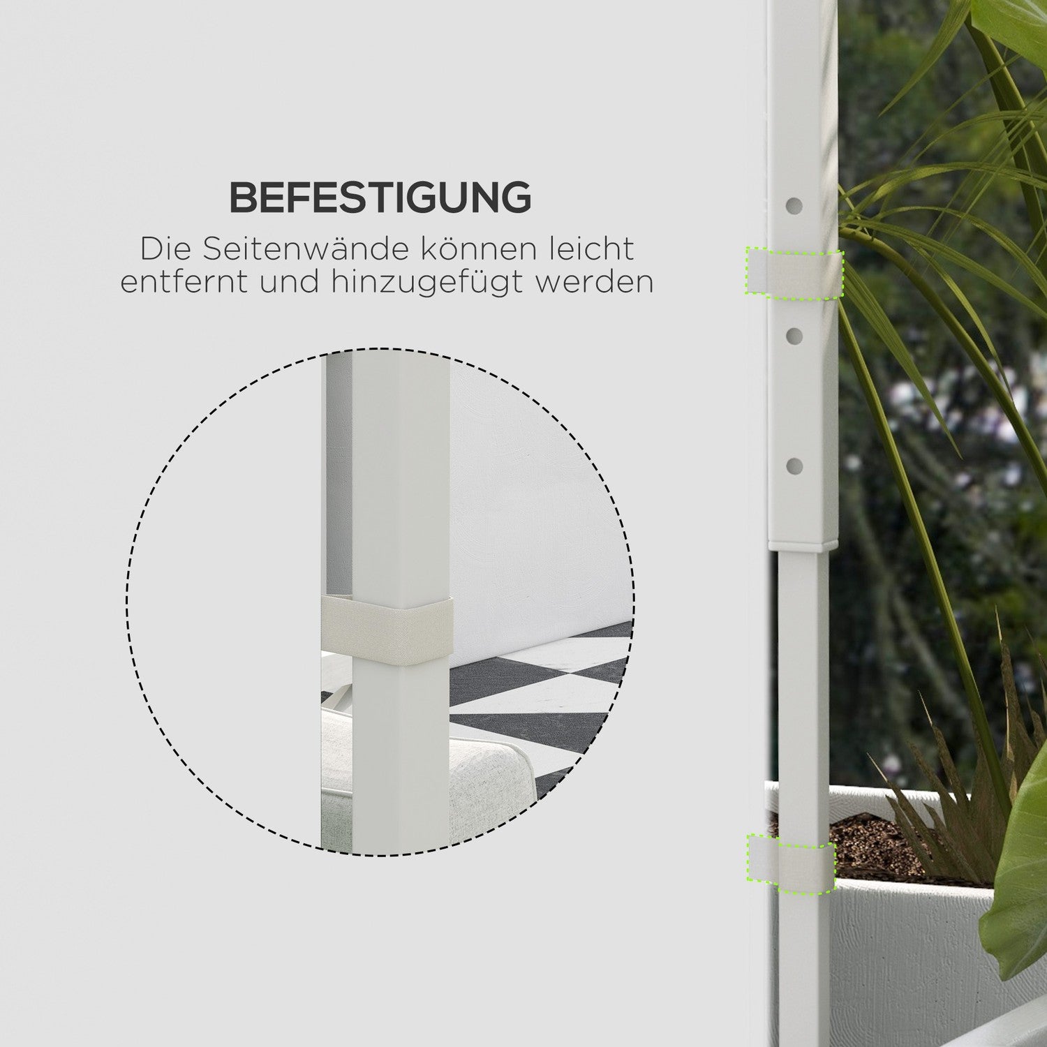 Partytälts sidopaneler med fönster & dörr, 3x3/3x6 m, Vit