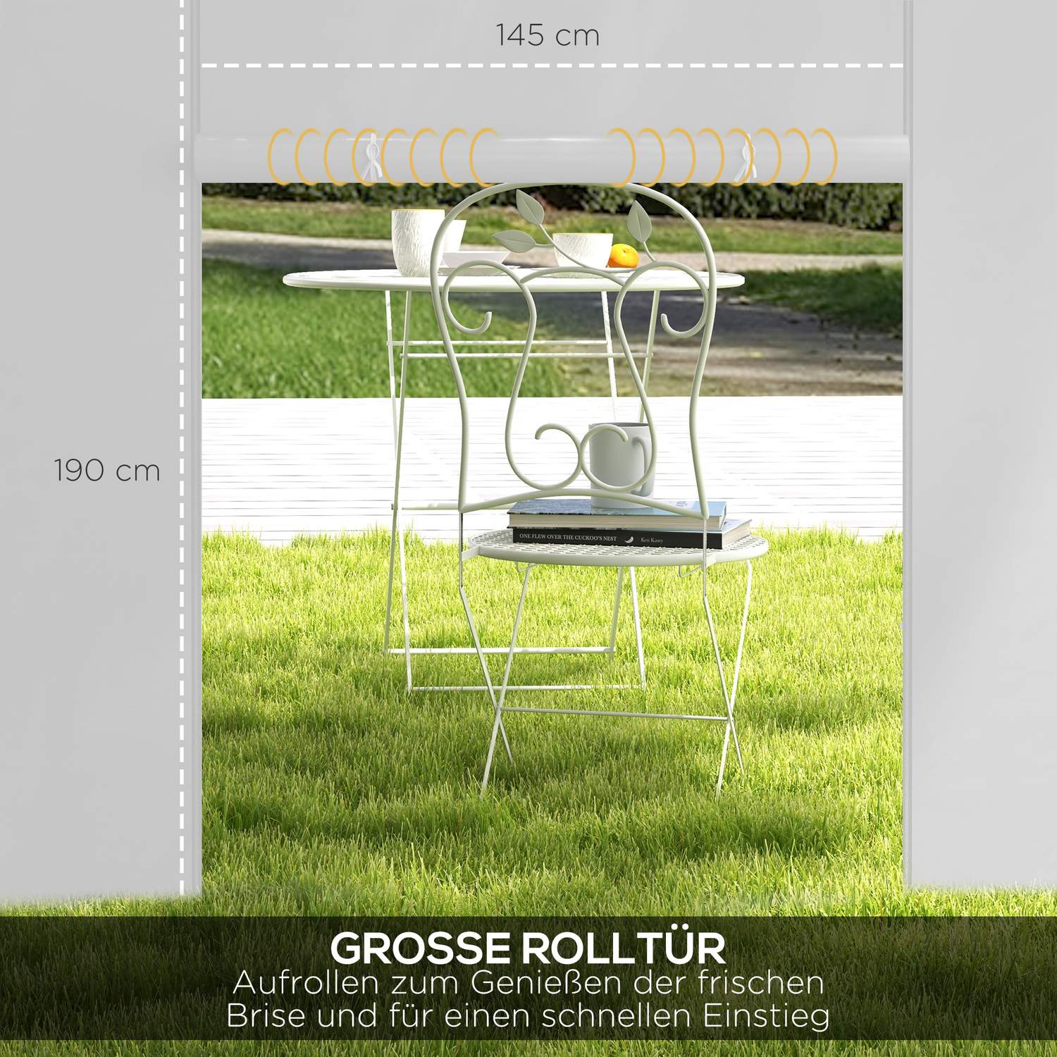 Partytälts sidopaneler med fönster & dörr, 3x3/3x6 m, Vit