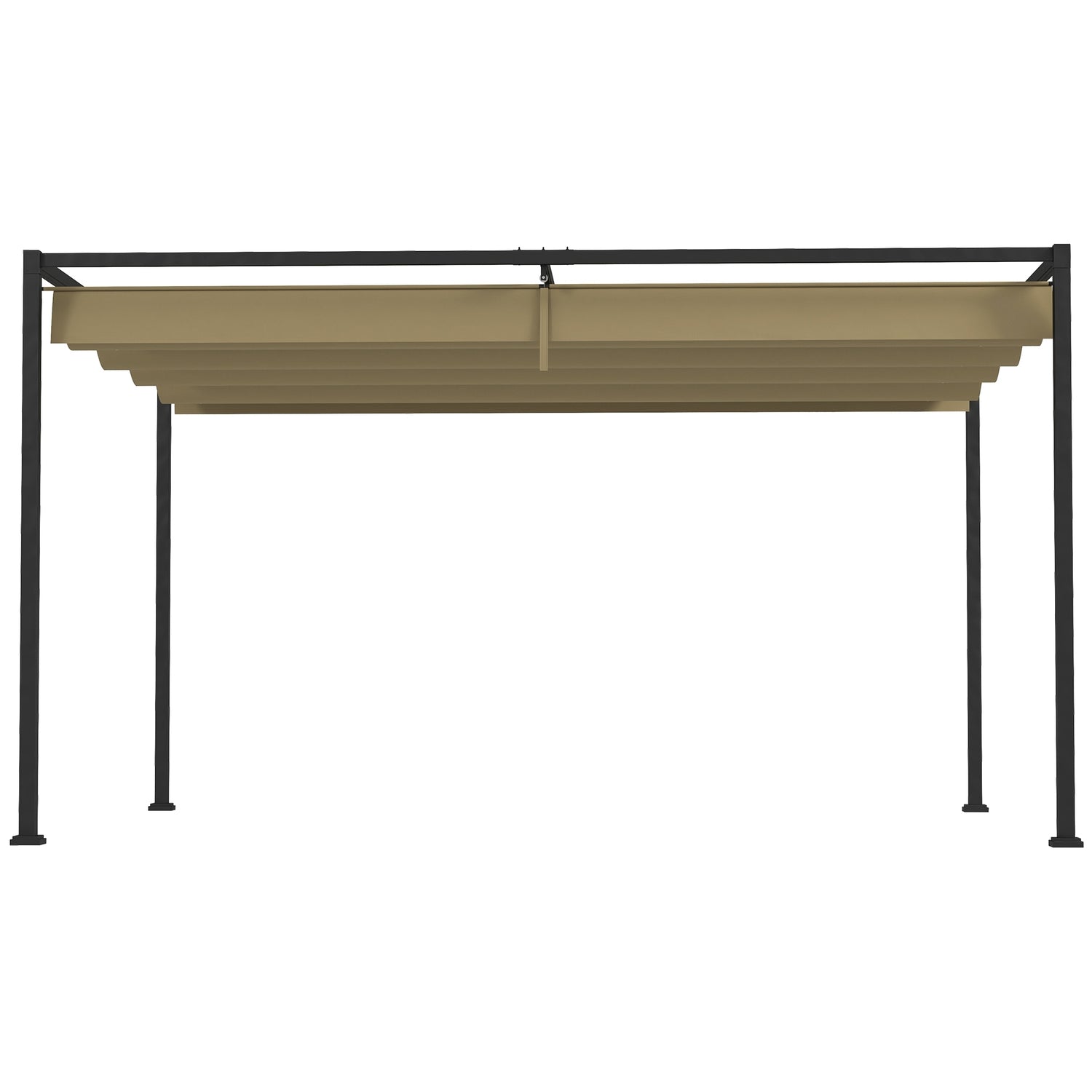 Pergola 4x3m Stål, Justerbart tak, Solskydd Khaki