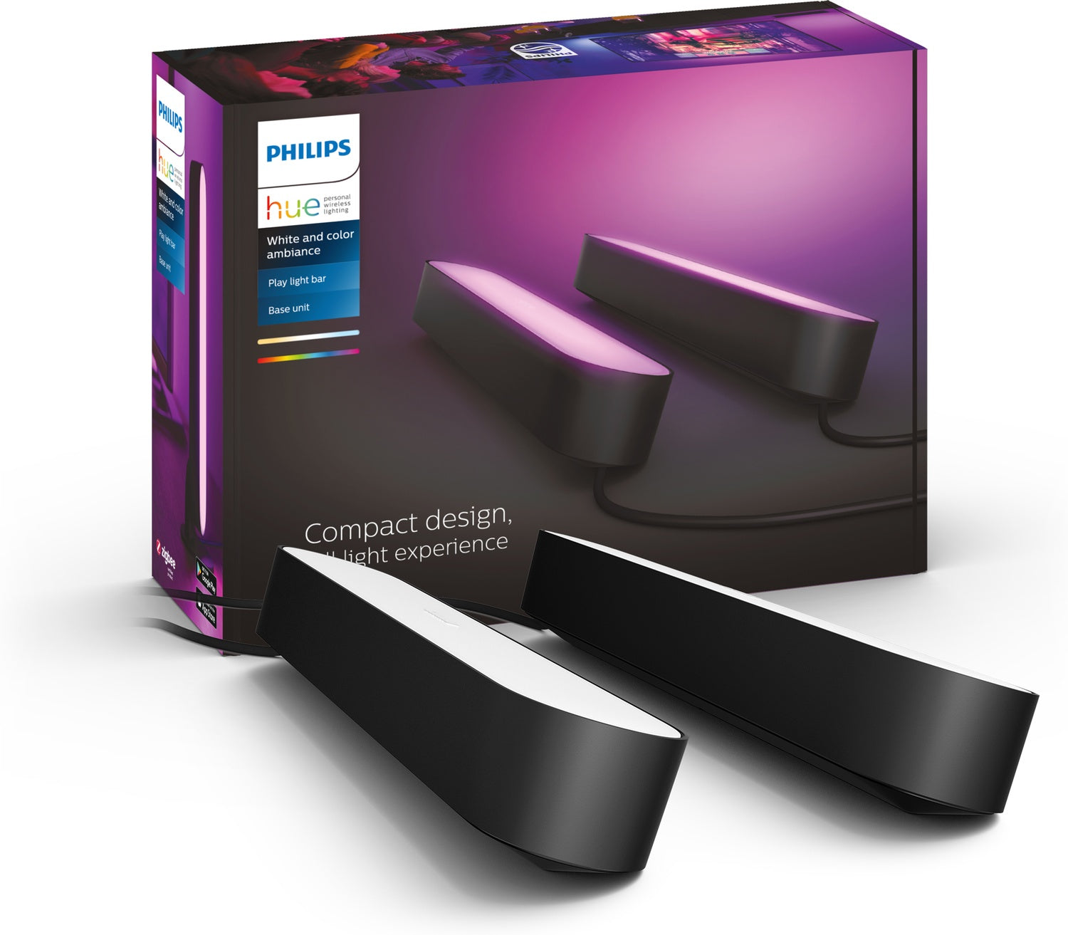 Philips Hue Play - ljusbar smart lampa, 2 st, svart