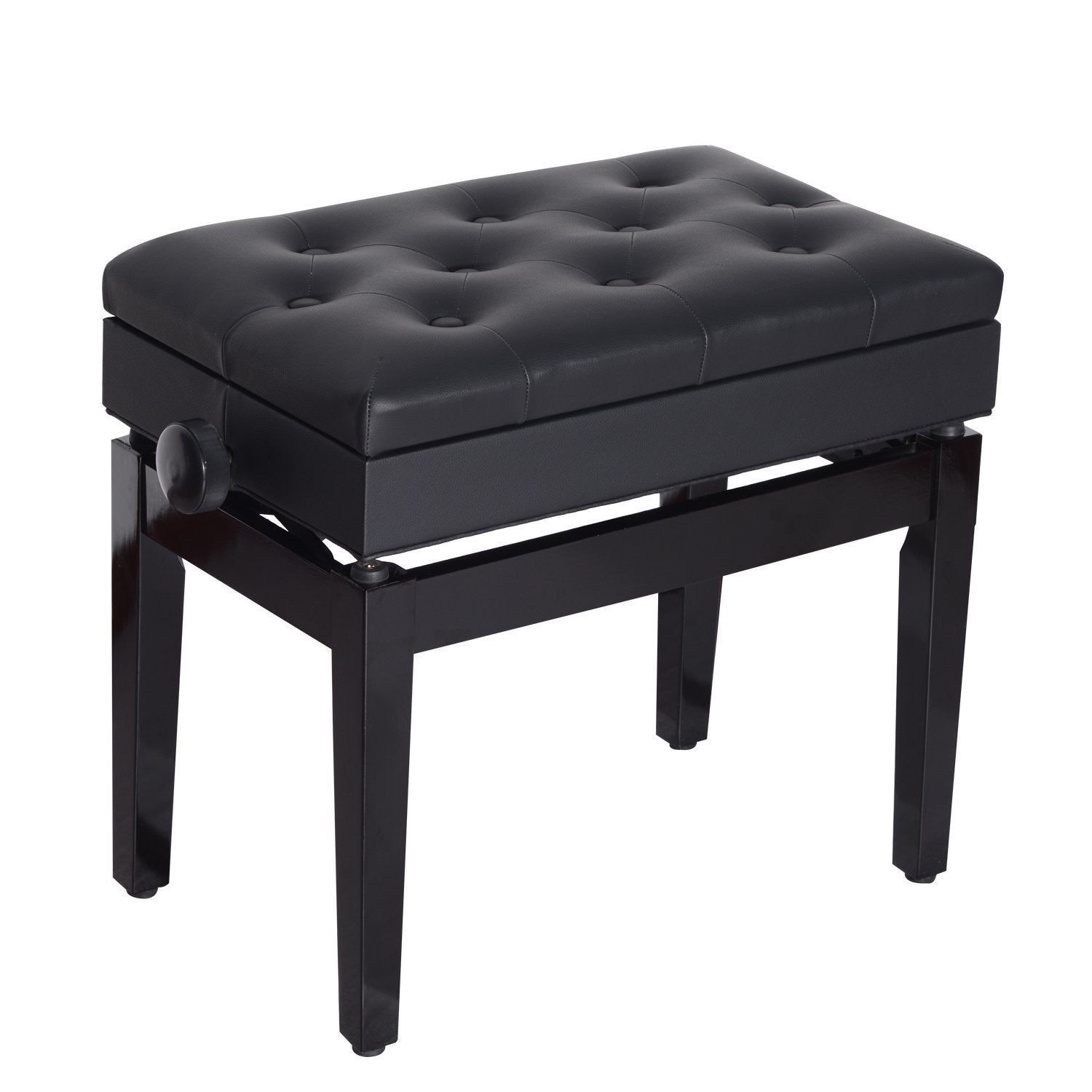 Justerbar pianobänk med förvaringsutrymme, 54,5x33x48-58 cm