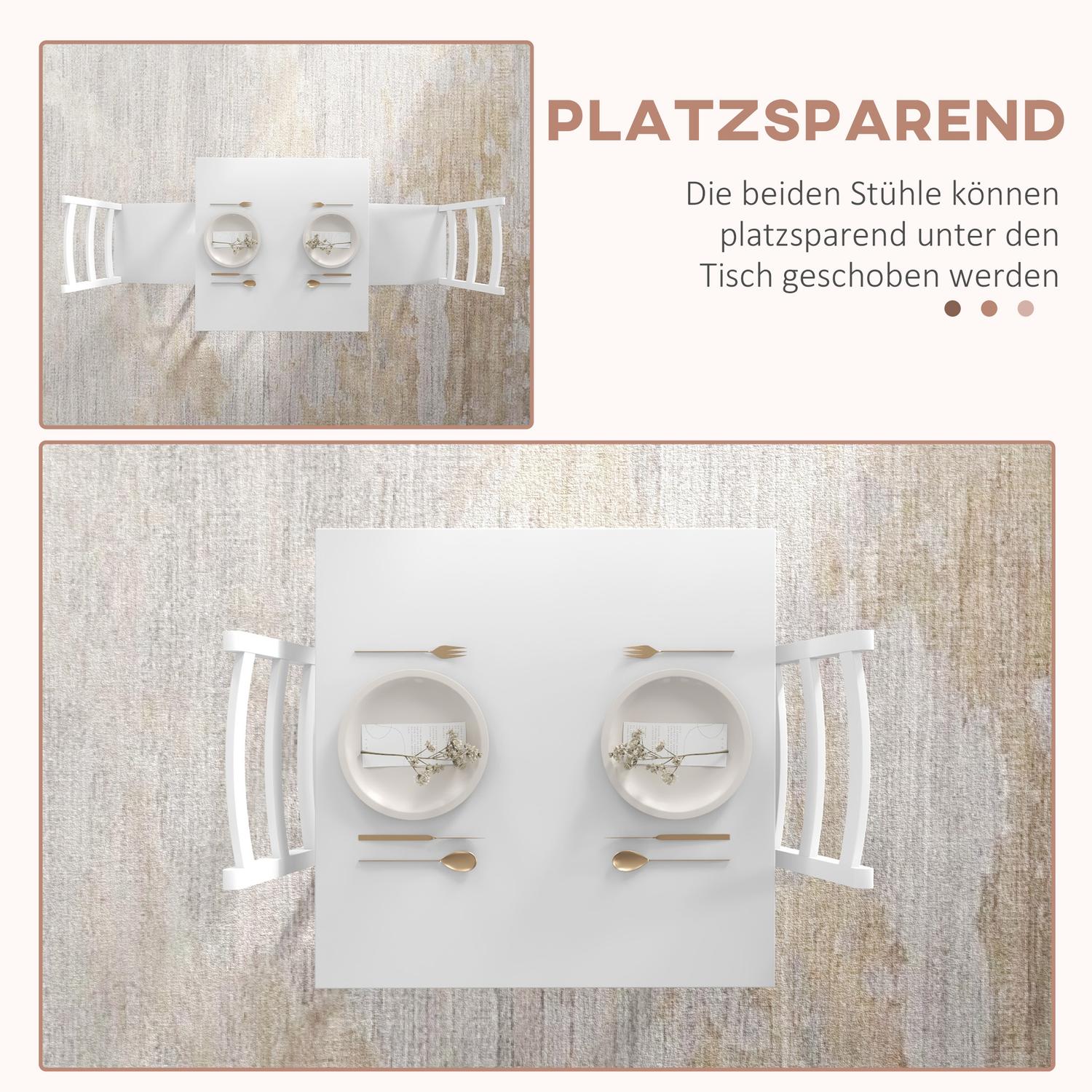 Pine Wood Matbordsset för 2 – vit finish