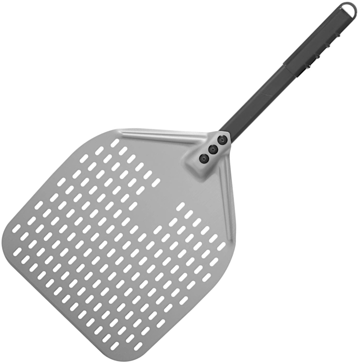 Pizzaskyffel med kort handtag, perforerad, fyrkantig, 350 x 710 mm - Hendi 618080