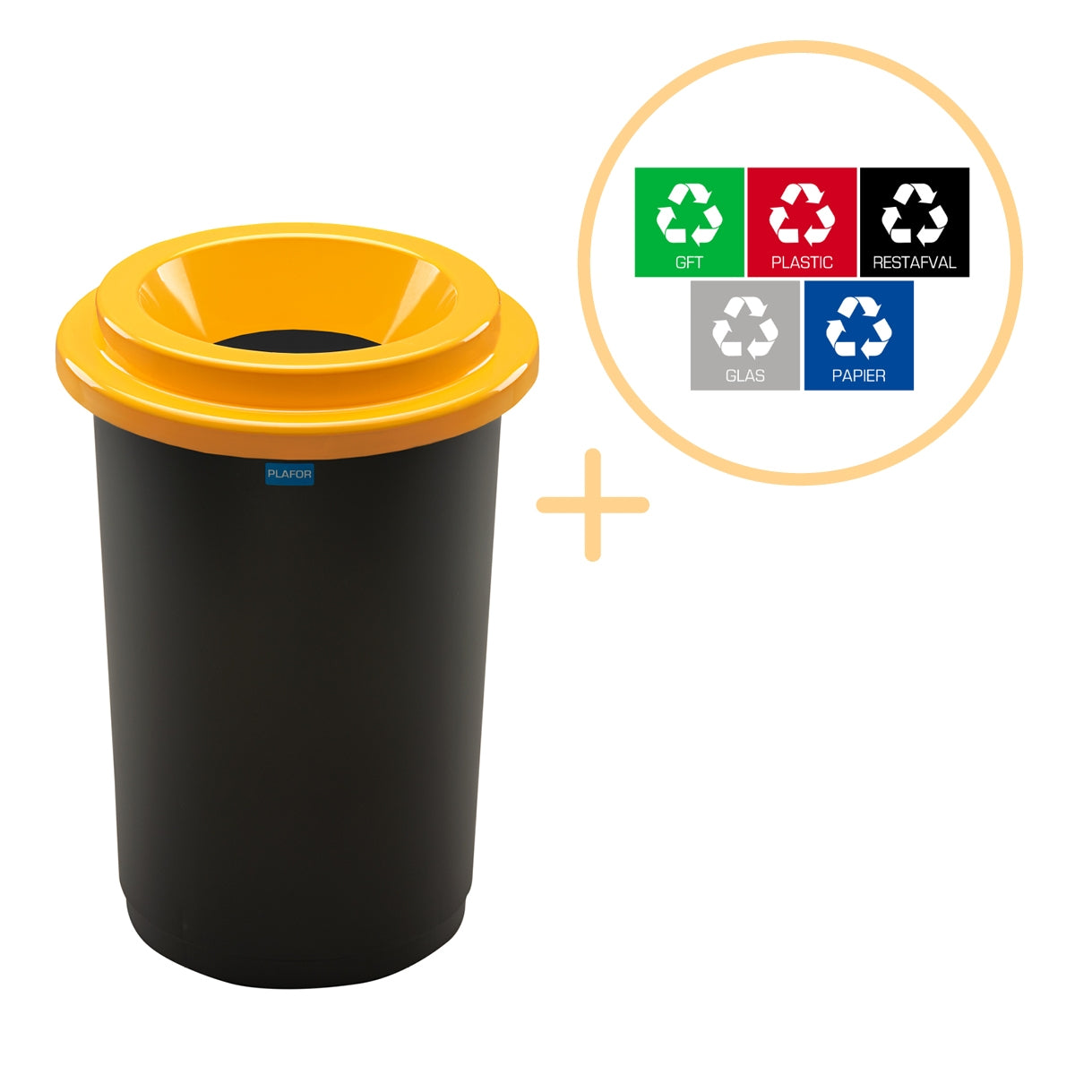 Plafor - Eco Sort Bin 50L - Återvinning - Gul