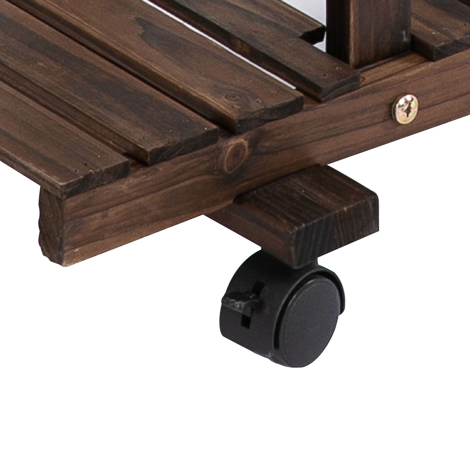 Planthylla i massivt trä i fyra nivåer, förkolnad finish