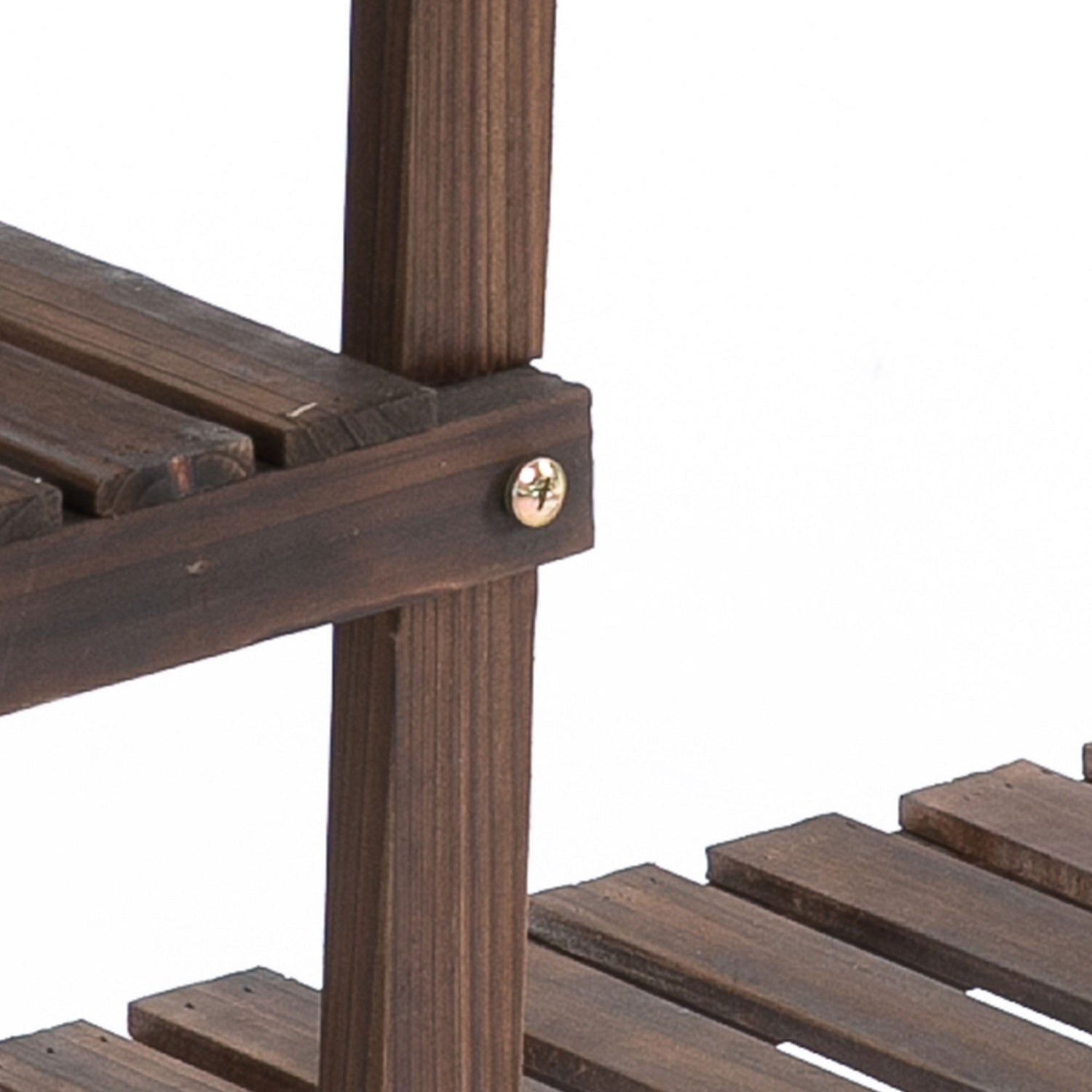 Planthylla i massivt trä i fyra nivåer, förkolnad finish