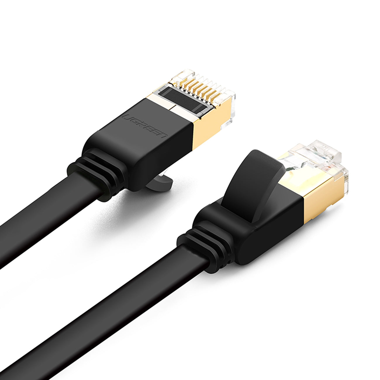Platt patchkabel U/FTP Kat. Katt. 7 10Gb/s 0,5m svart