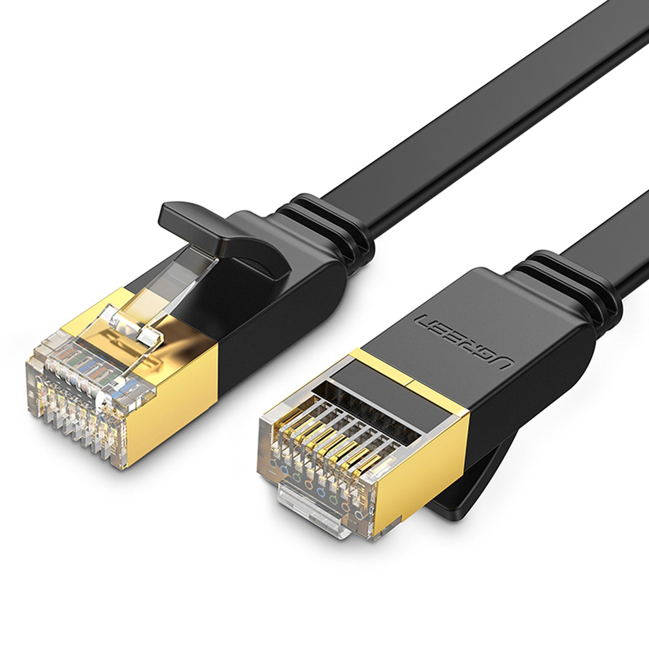 Platt patchkabel U/FTP Kat. Katt. 7 10Gb/s 0,5m svart