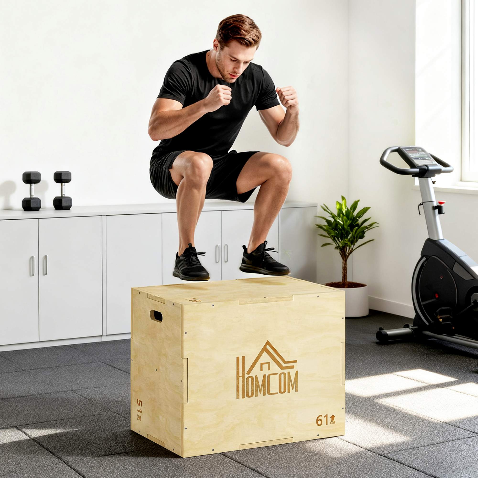 Plyobox 3-i-1, Naturträ, 51/61/76 cm, 120 kg kapacitet