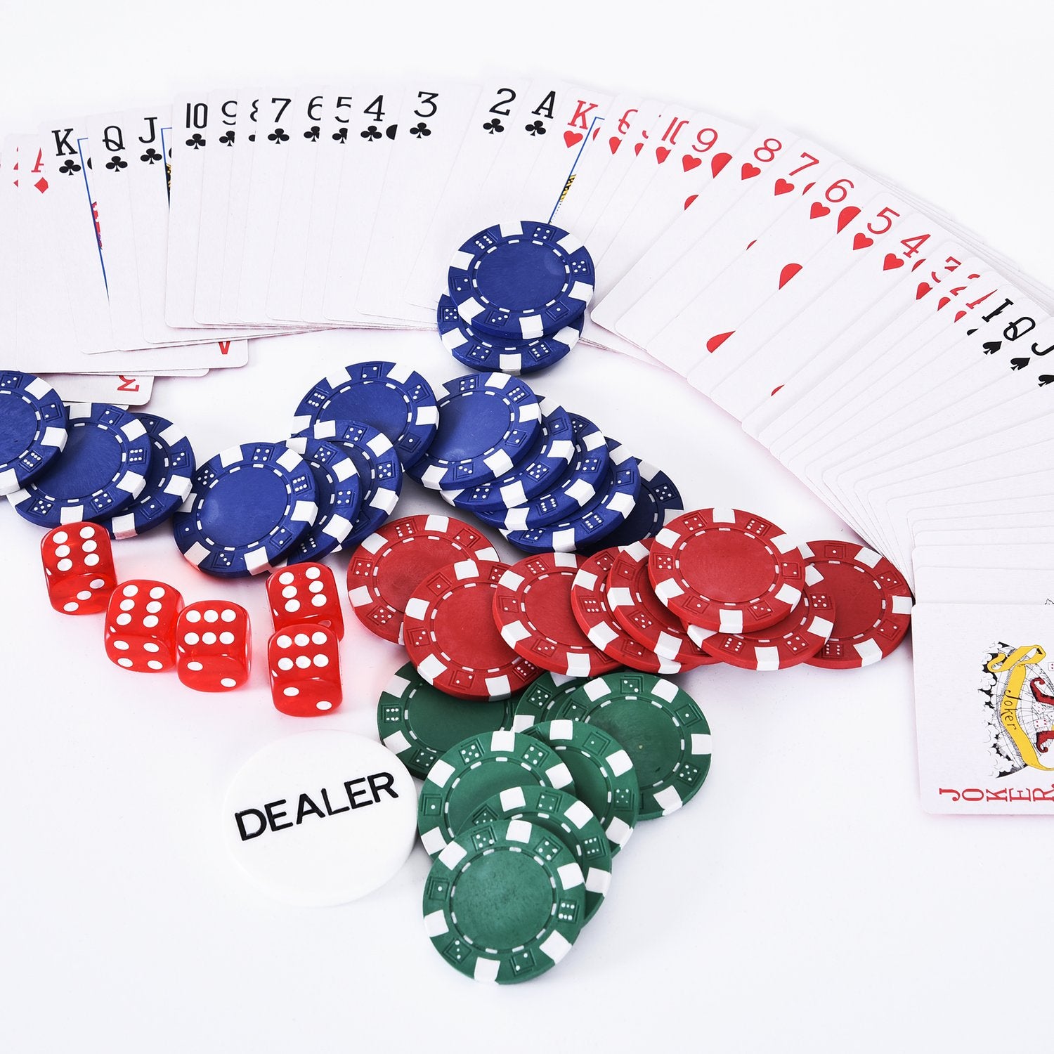 Pokerchipset – 300 marker, 2 kortlekar, 5 tärningar, aluminiumfodral