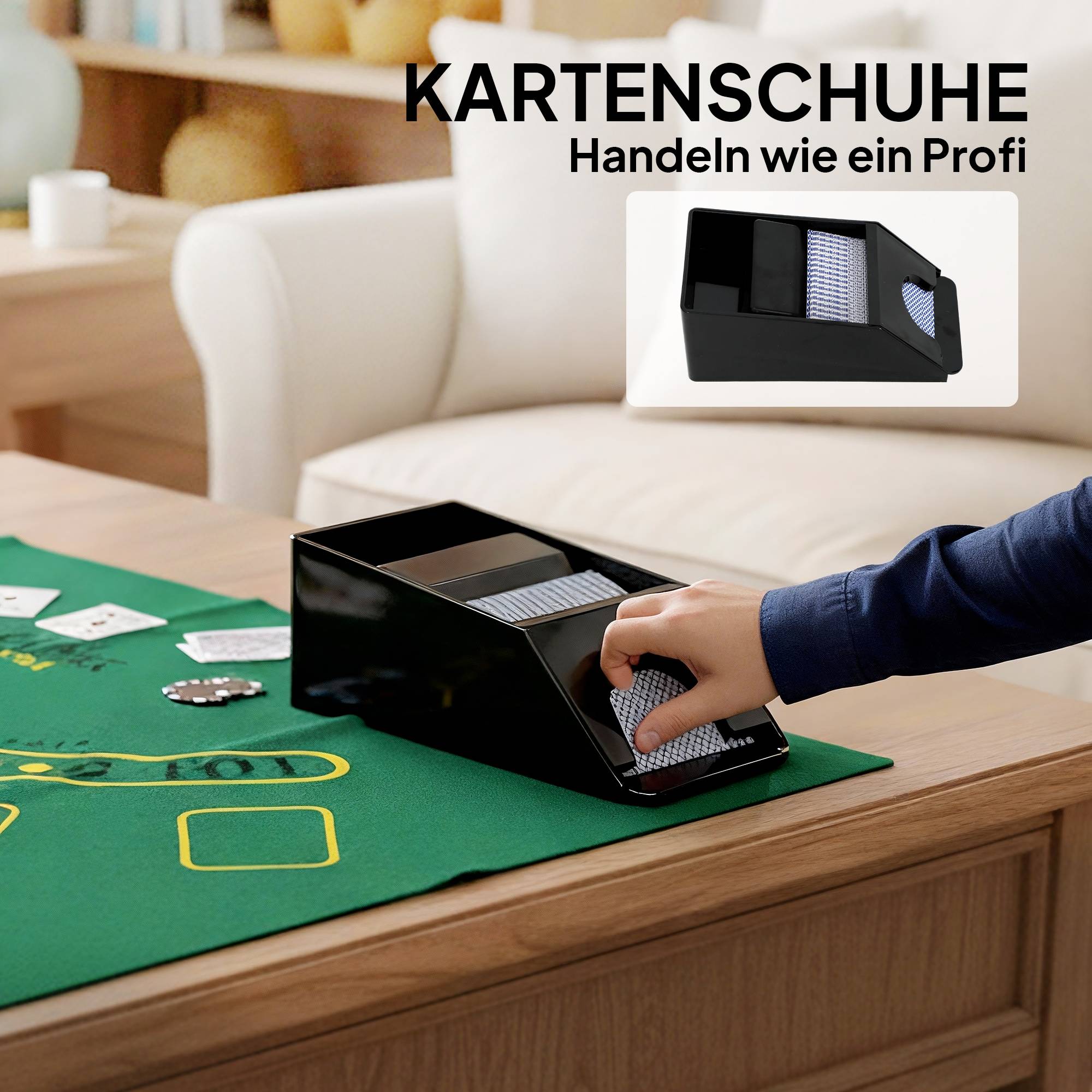 Pokerset med 300 marker, 2 kortlekar, tärningar, fodral för 8 spelare