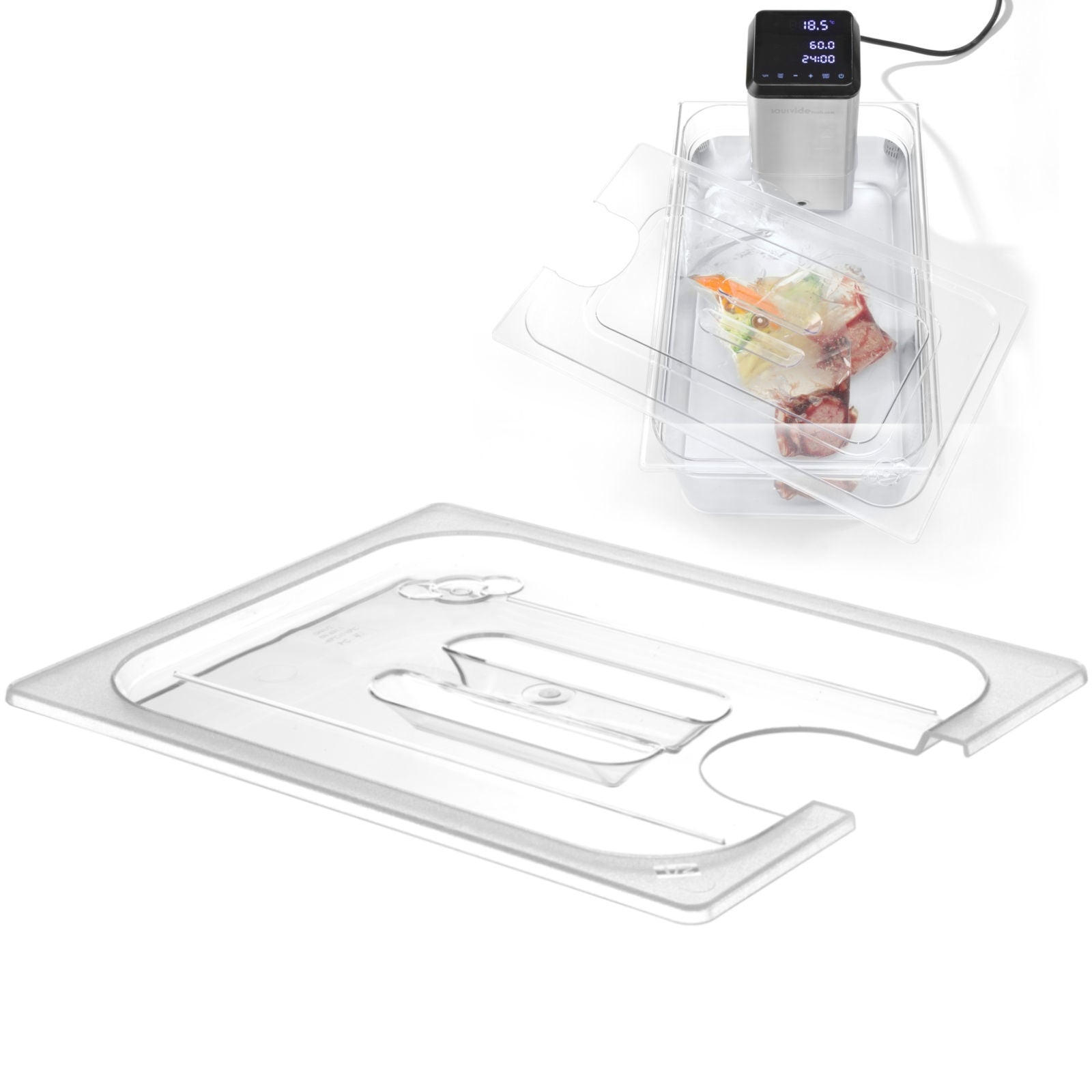 Polykarbonatlock med urtag för Sous-Vide för GN 1/1 behållare - Hendi 864227