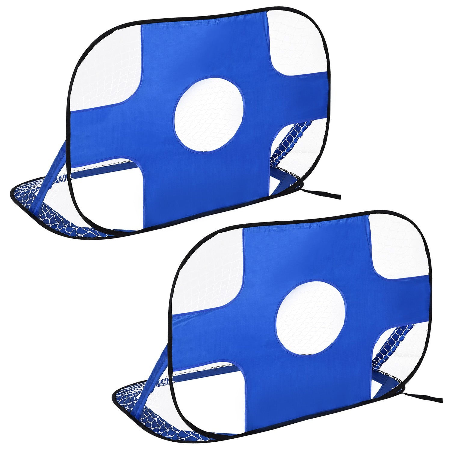 Bärbara pop-up fotbollsmål, set med 2, hopfällbara, 123x80 cm