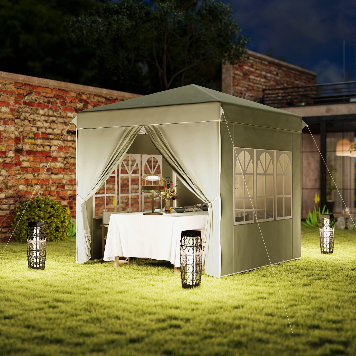 Pop-Up Gazebo 2,5x2,5m UV 50+ vattenavvisande kräm