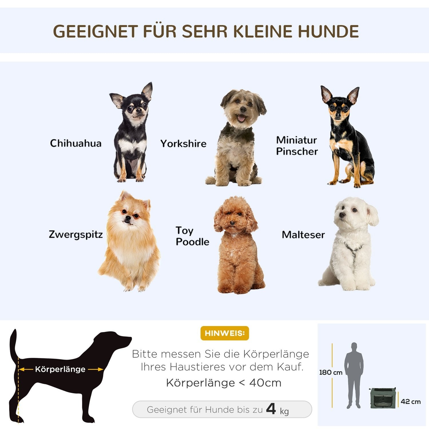 Hundepose, hundeboks med nettingvindu, kattetransportboks med pute, Oxford, grå, for hunder opptil 4 kg